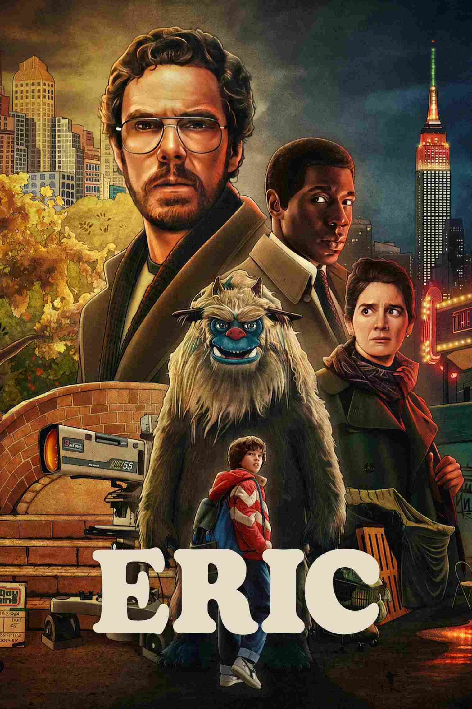 Poster chính thức của phim Phim Tâm Lý, Phim Bí Ẩn "Eric" (Eric - 2024), với sự tham gia của diễn viên Benedict Cumberbatch và Gaby Hoffmann.