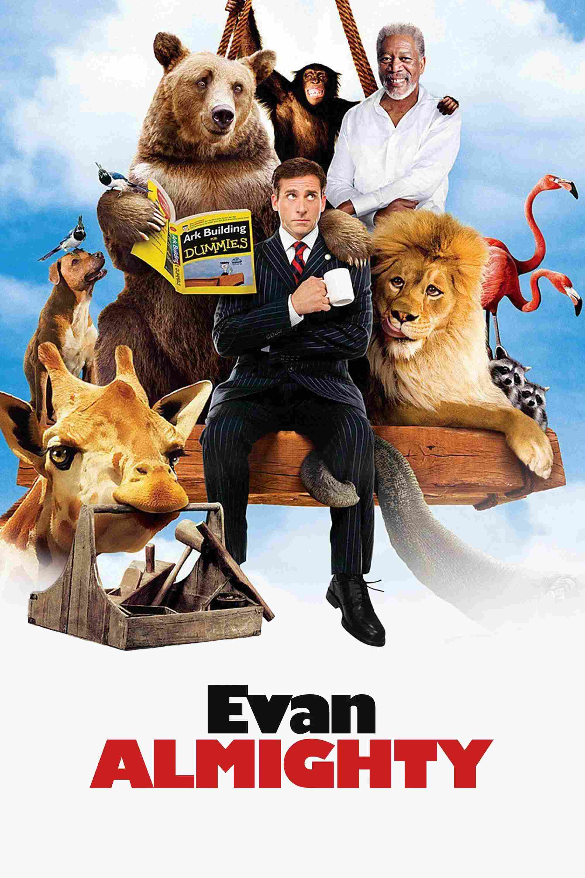Poster chính thức của phim Phim Giả Tượng, Phim Hài "Evan Toàn Năng" (Evan Almighty - 2007), với sự tham gia của diễn viên Steve Carell và Morgan Freeman.