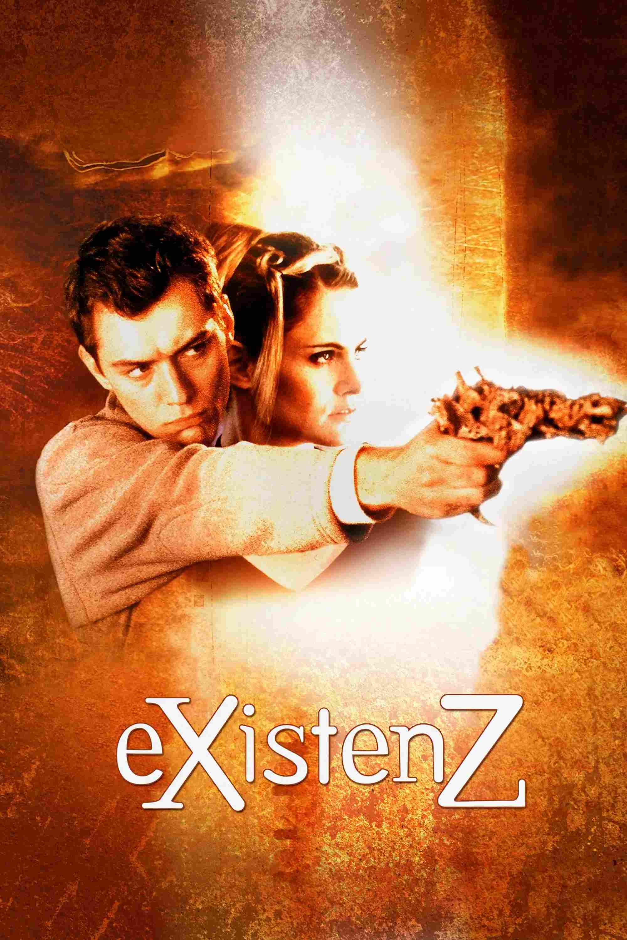 Poster chính thức của phim Phim Hành Động, Phim Giật Gân "eXistenZ" (eXistenZ - 1999), với sự tham gia của diễn viên Jennifer Jason Leigh và Jude Law.