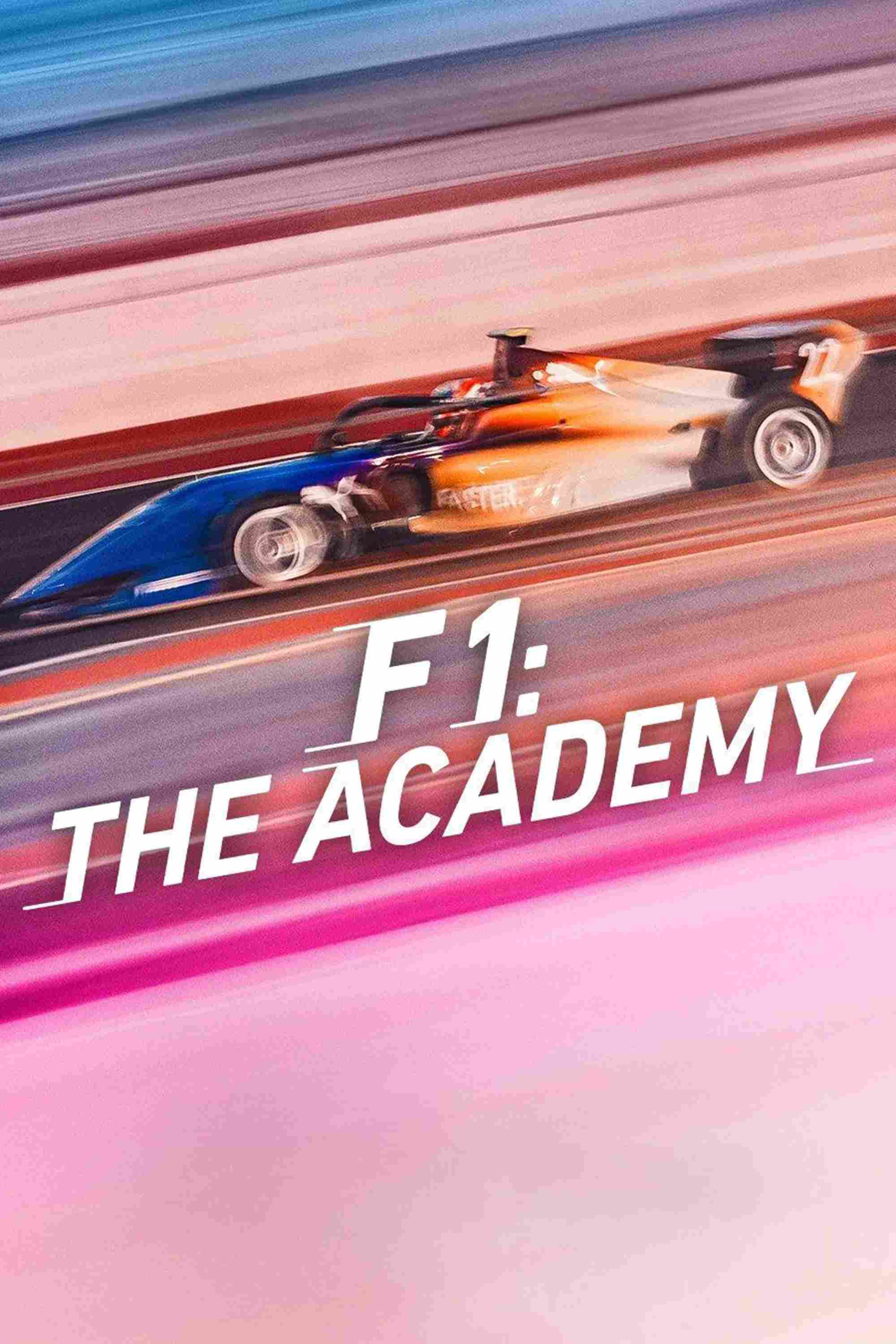 Poster chính thức của phim Phim Tài Liệu "F1 Academy" (F1: The Academy - 2025), với sự tham gia của diễn viên Abbi Jo Pulling và Reese Witherspoon.