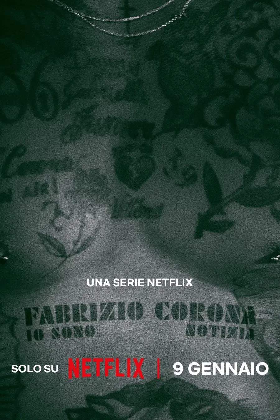 Poster chính thức của phim Phim Tài Liệu "Fabrizio Corona: Vua Paparazzi" (Paparazzi King - 2026), với sự tham gia của diễn viên Fabrizio Corona.