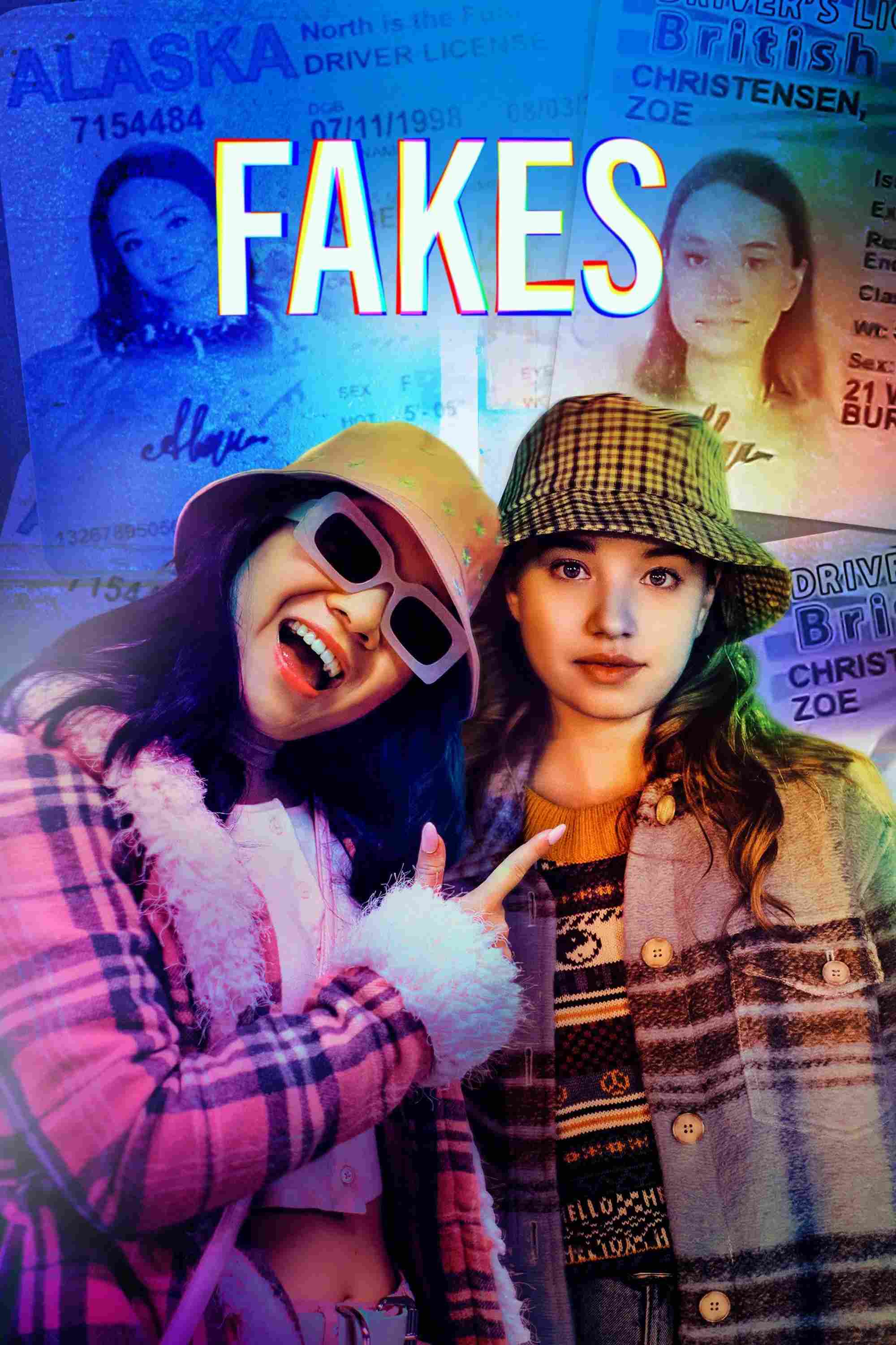 Poster chính thức của phim Phim Hình Sự, Phim Hài "Fakes" (Fakes - 2022), với sự tham gia của diễn viên Emilija Baranac và Jennifer Tong.