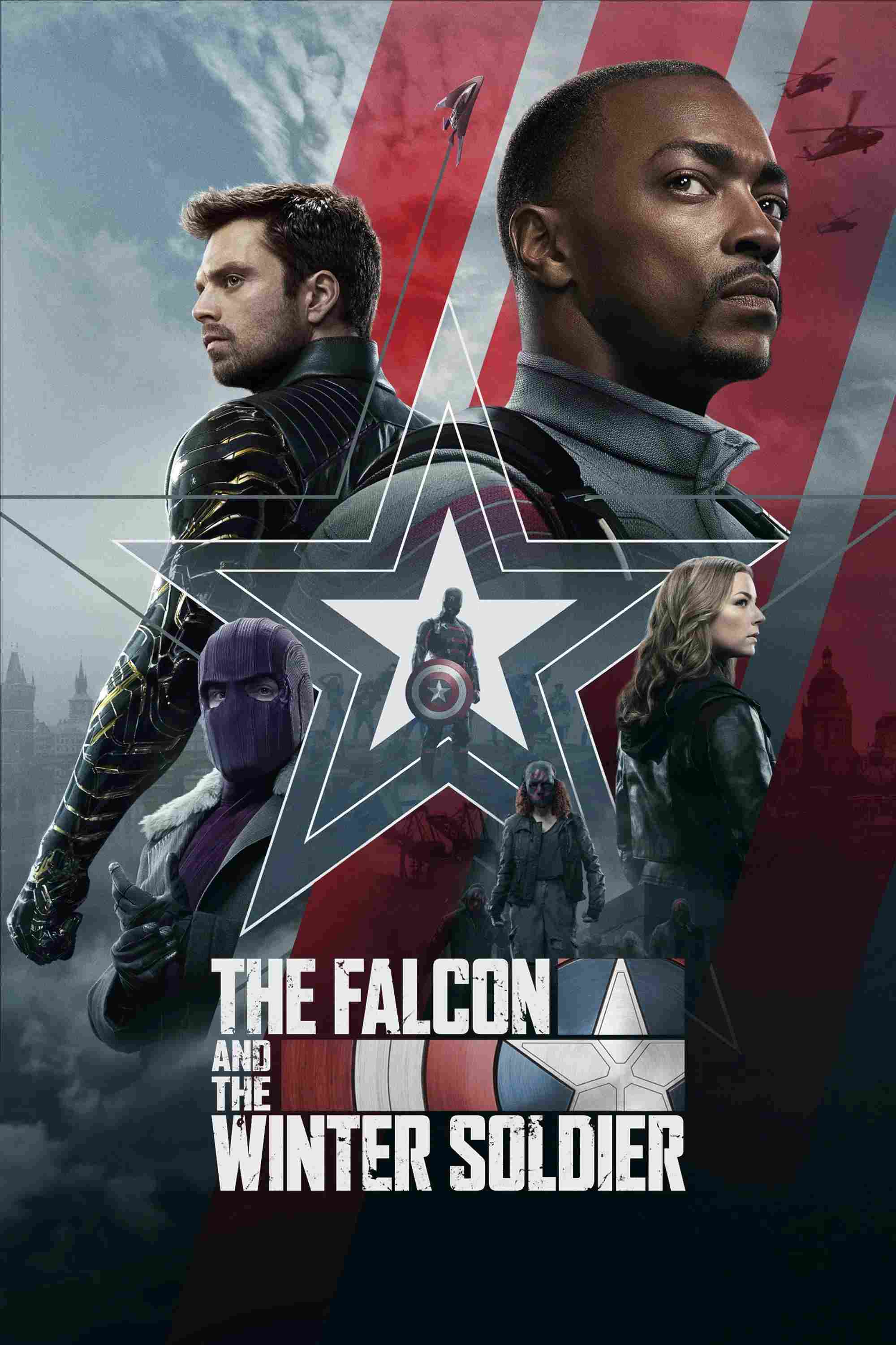 Poster chính thức của phim Phim Hành Động & Phiêu Lưu, Phim Tâm Lý "Falcon Và Chiến Binh Mùa Đông" (The Falcon and the Winter Soldier - 2021), với sự tham gia của diễn viên Anthony Mackie và Sebastian Stan.