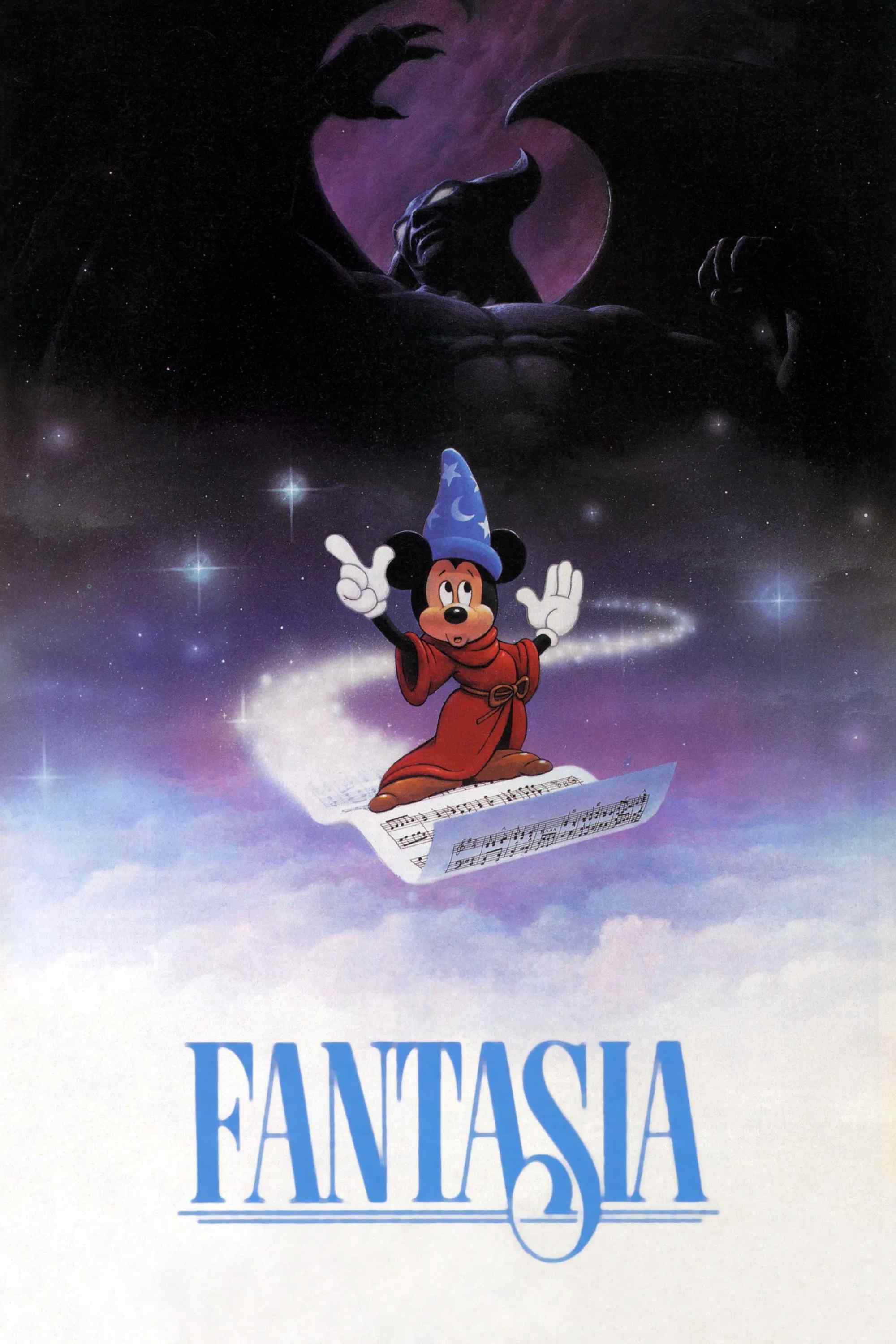 Poster chính thức của phim Phim Hoạt Hình, Phim Gia Đình "Fantasia" (Fantasia - 1940), với sự tham gia của diễn viên Deems Taylor và Walt Disney.