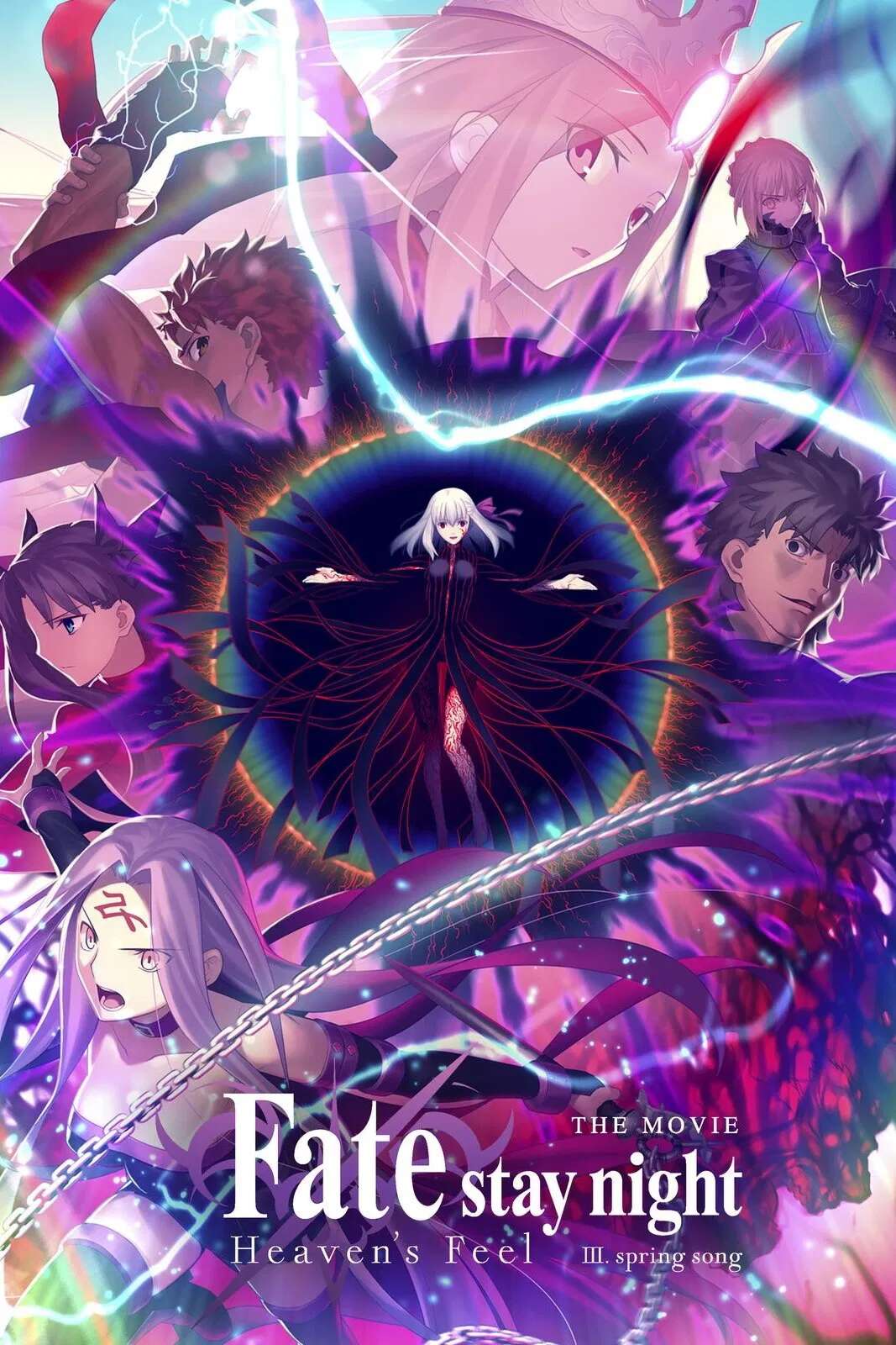 Poster chính thức của phim Phim Hoạt Hình, Phim Tình Cảm "Fate/stay night (Heaven's Feel) III. Bài hát mùa xuân" (Fate/stay night: Heaven's Feel III. Spring Song - 2020), với sự tham gia của diễn viên Noriaki Sugiyama và Noriko Shitaya.
