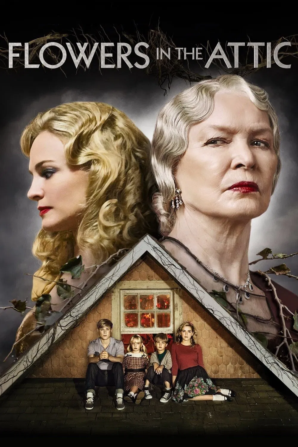 Poster chính thức của phim Phim Tâm Lý, Phim Bí Ẩn "Flowers In The Attic" (Flowers in the Attic - 2014), với sự tham gia của diễn viên Heather Graham và Kiernan Shipka.