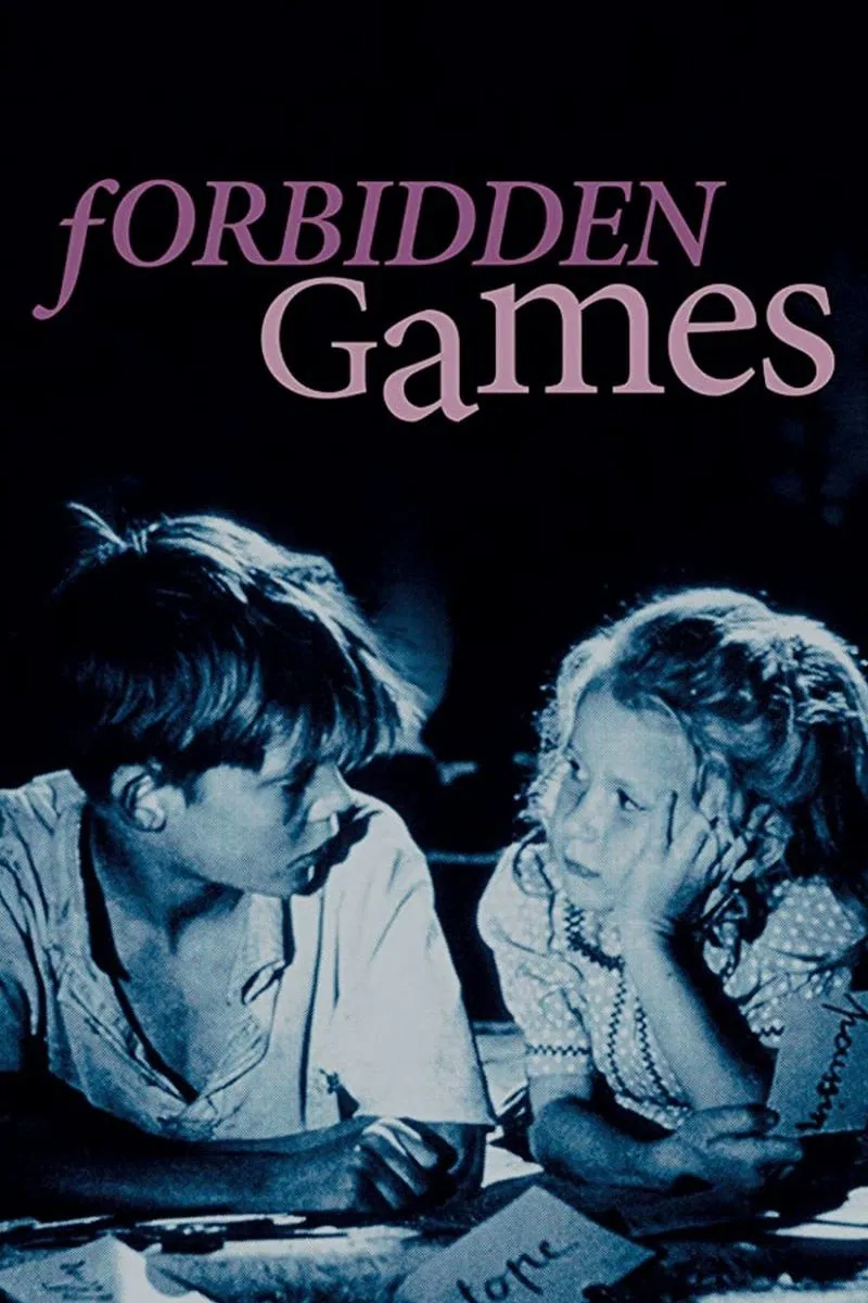 Poster chính thức của phim Phim Tâm Lý, Phim Chiến Tranh "Trò Cấm" (Forbidden Games - 1952), với sự tham gia của diễn viên Brigitte Fossey và Georges Poujouly.