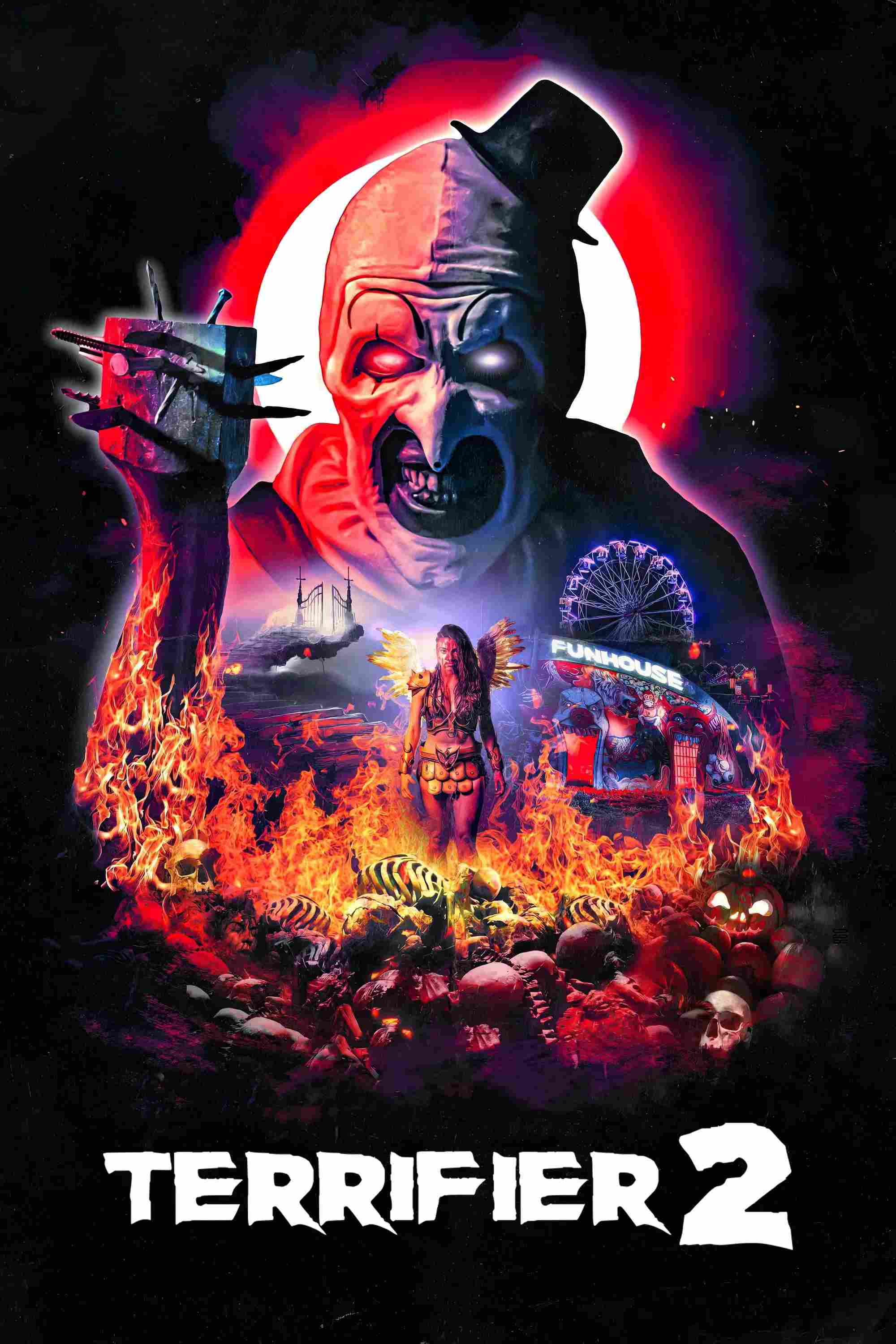 Poster chính thức của phim Phim Kinh Dị, Phim Giật Gân "Gã Hề Điên Loạn 2" (Terrifier 2 - 2022), với sự tham gia của diễn viên David Howard Thornton và Lauren LaVera.