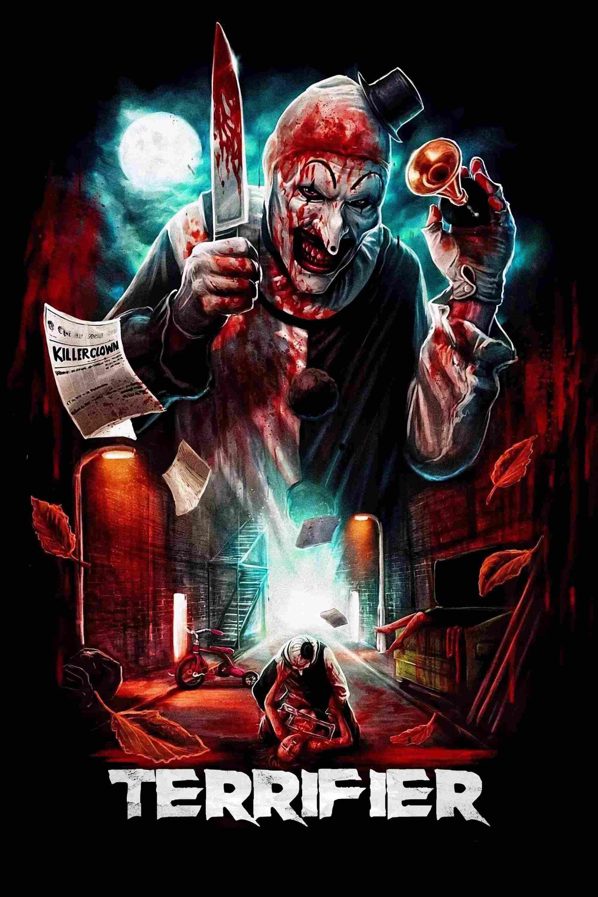 Poster chính thức của phim Phim Kinh Dị, Phim Giật Gân "Gã Hề Điên Loạn" (Terrifier - 2018), với sự tham gia của diễn viên David Howard Thornton và Jenna Kanell.