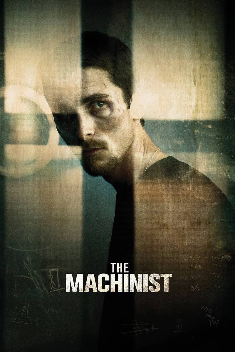 Poster chính thức của phim Phim Giật Gân, Phim Tâm Lý "Gã Thợ Máy" (The Machinist - 2004), với sự tham gia của diễn viên Christian Bale và Jennifer Jason Leigh.