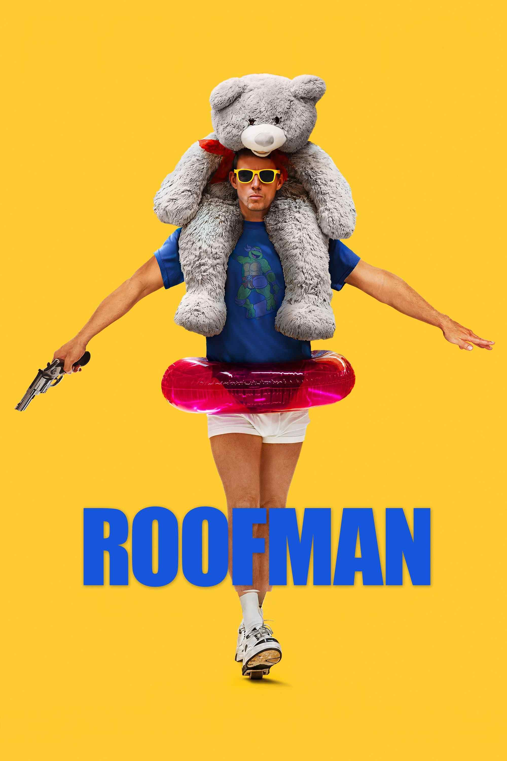 Poster chính thức của phim Phim Hài, Phim Tâm Lý "Gã Trộm Trên Trời Rơi Xuống" (Roofman - 2025), với sự tham gia của diễn viên Channing Tatum và Kirsten Dunst.