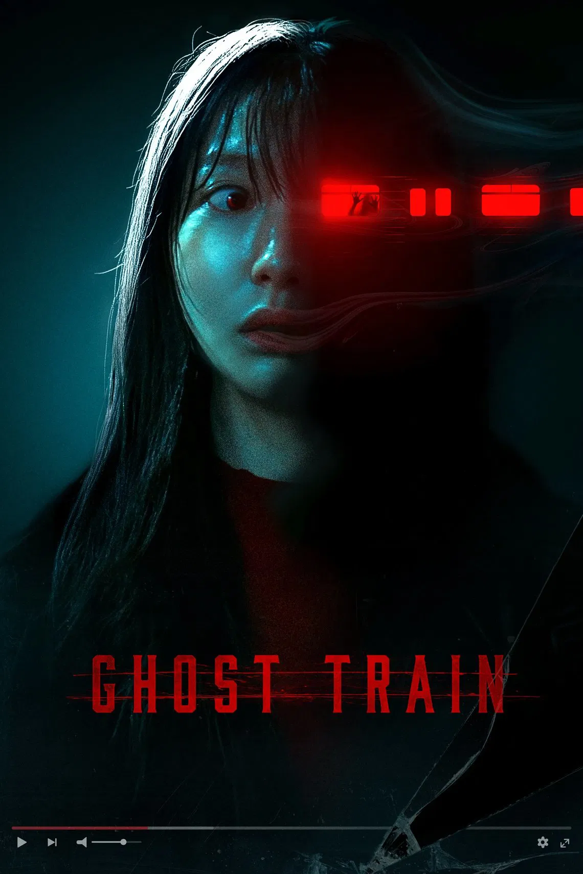 Poster chính thức của phim Phim Kinh Dị, Phim Bí Ẩn "Ga Tử Thần" (Ghost Train - 2025), với sự tham gia của diễn viên Joo Hyun-young và Jeon Bae-soo.
