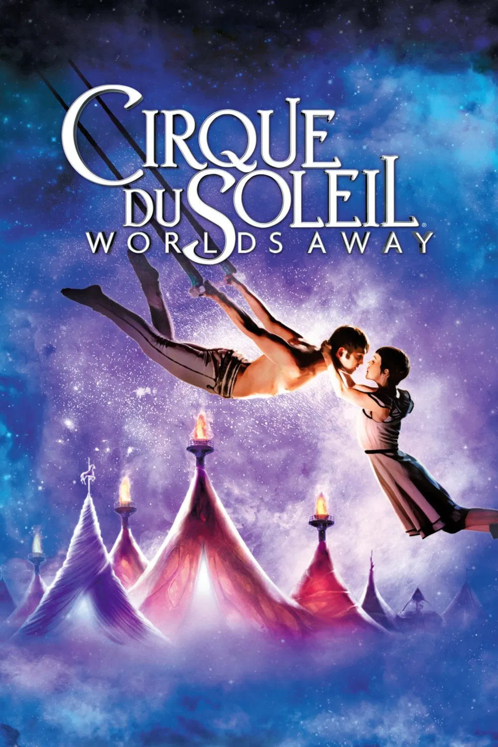 Poster chính thức của phim Phim Giả Tượng, Phim Gia Đình "Gánh Xiếc Mặt Trời" (Cirque du Soleil: Worlds Away - 2012), với sự tham gia của diễn viên Erica Linz và Igor Zaripov.