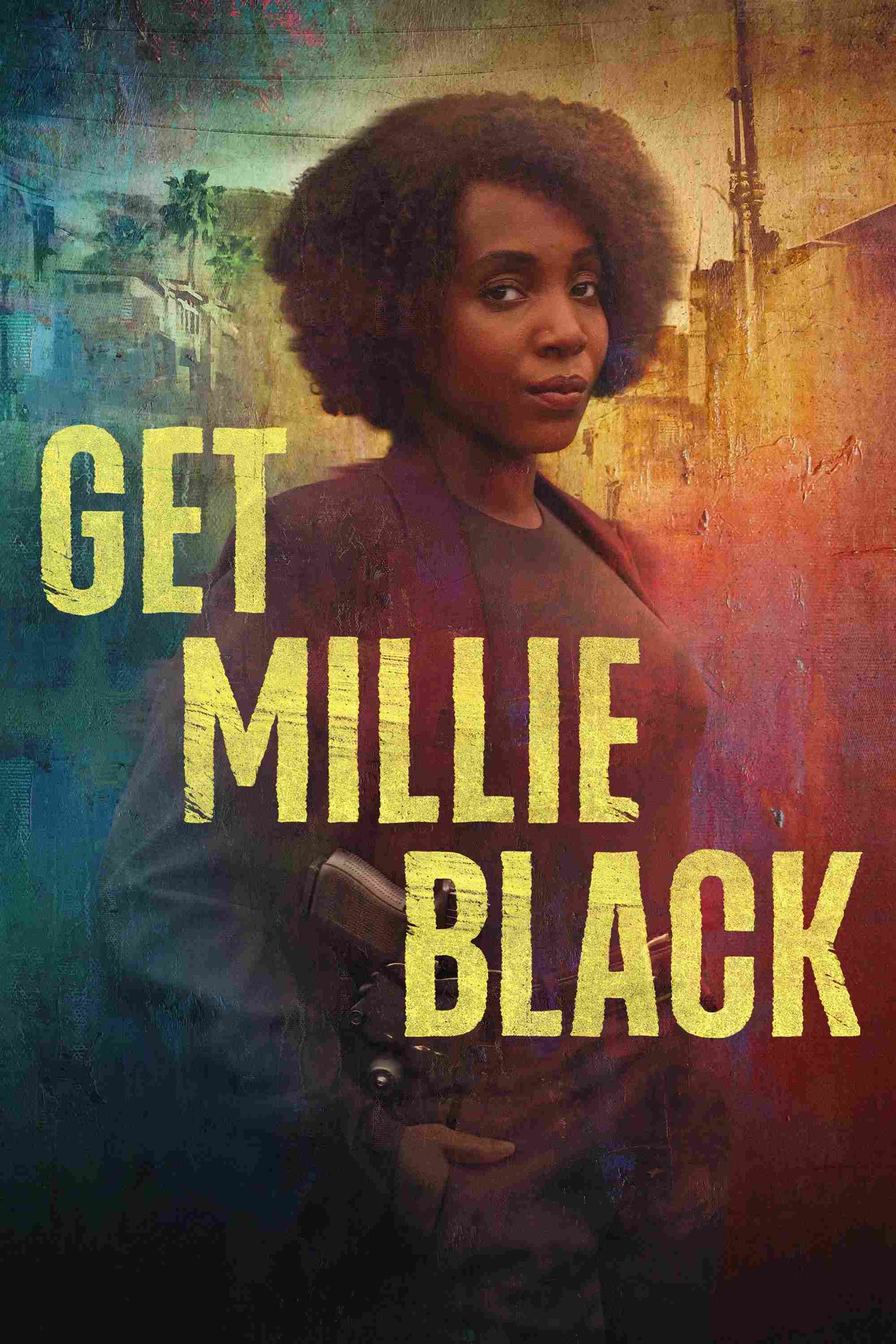 Poster chính thức của phim Phim Hình Sự, Phim Tâm Lý "Gặp Millie Black (Phần 1)" (Get Millie Black - 2024), với sự tham gia của diễn viên Tamara Lawrance và Joe Dempsie.