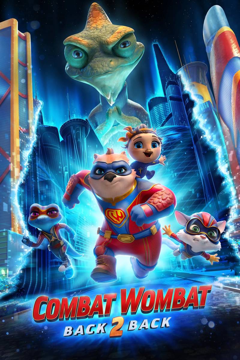 Poster chính thức của phim Phim Hành Động, Phim Hài "Gấu Béo Tung Chưởng" (Combat Wombat: Back 2 Back - 2024), với sự tham gia của diễn viên Deborah Mailman và Ed Oxenbould.