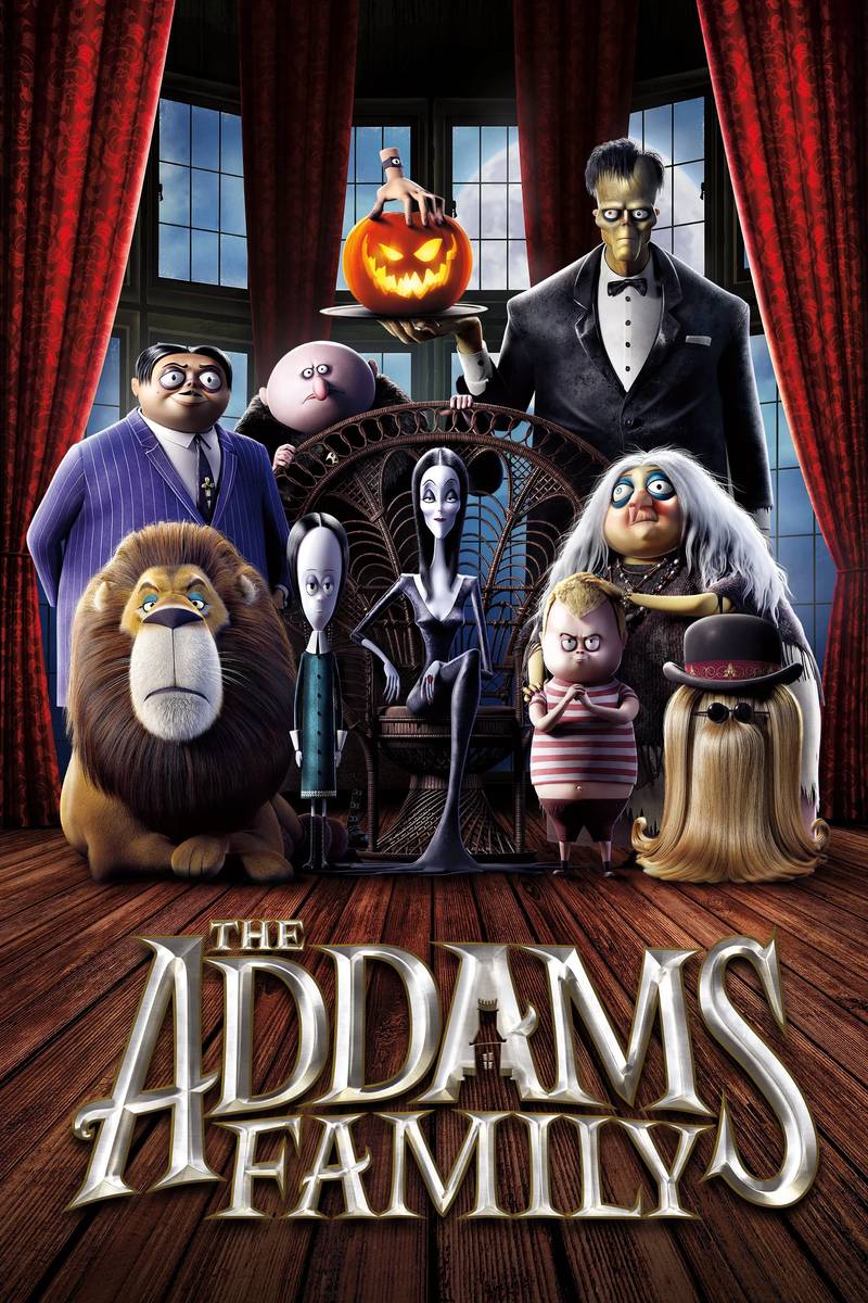 Poster chính thức của phim Phim Gia Đình, Phim Hoạt Hình "Gia Đình Addams" (The Addams Family - 2019), với sự tham gia của diễn viên Oscar Isaac và Charlize Theron.