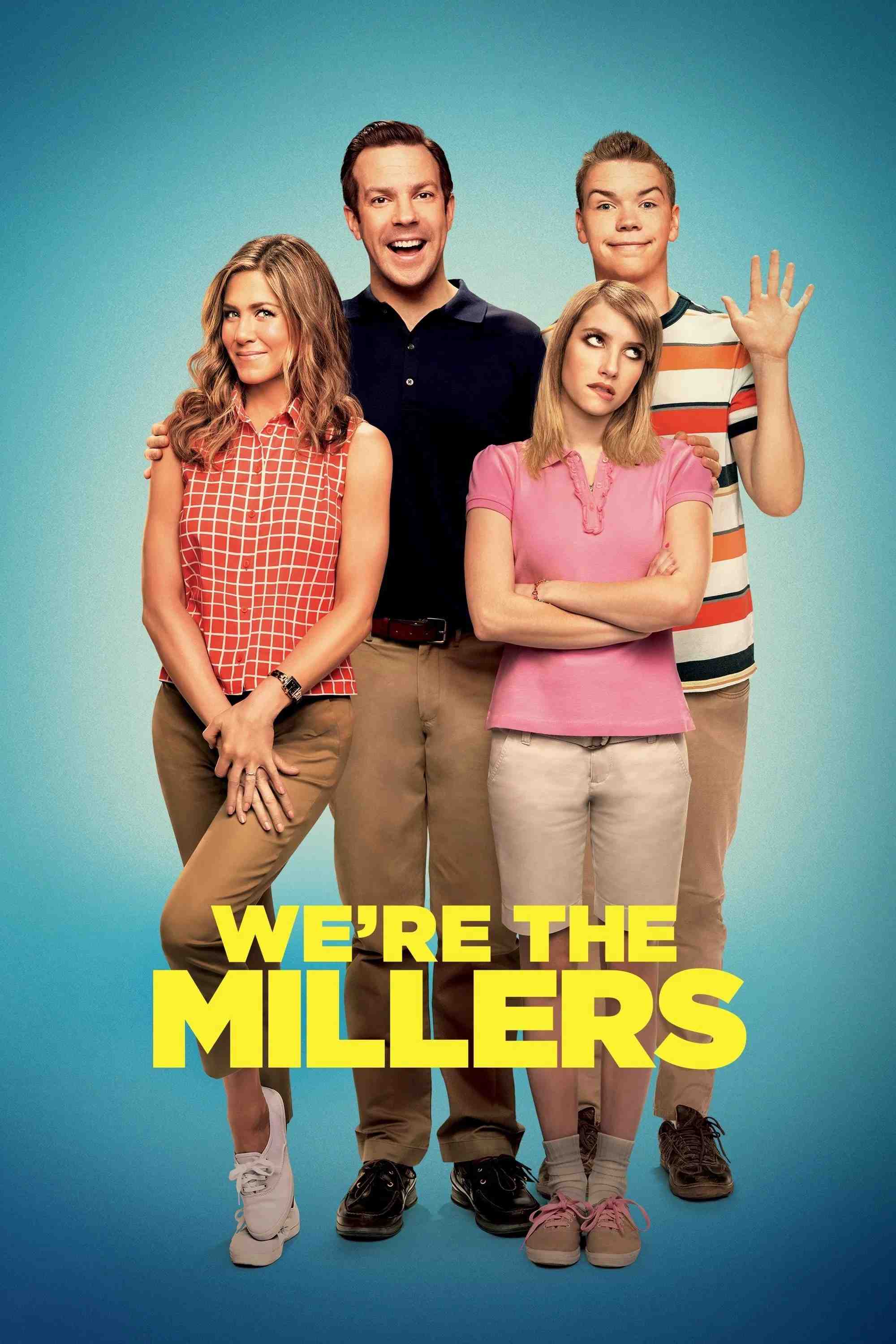 Poster chính thức của phim Phim Hài, Phim Hình Sự "Gia Đình Bá Đạo" (We're the Millers - 2013), với sự tham gia của diễn viên Jennifer Aniston và Jason Sudeikis.