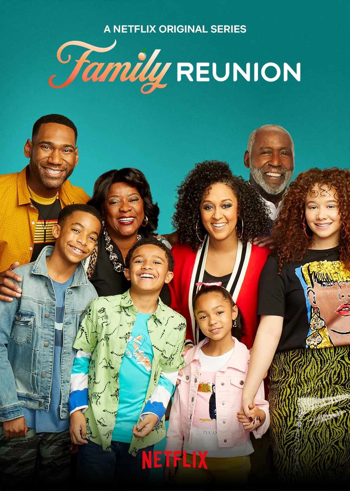 Poster chính thức của phim Phim Hài "Gia Đình Đoàn Tụ (Phần 5)" (Family Reunion - 2019), với sự tham gia của diễn viên Tia Mowry và Anthony Alabi.