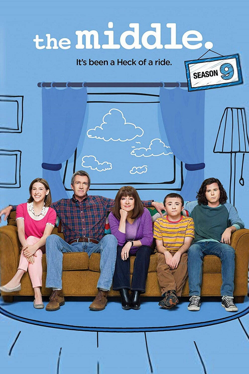Poster chính thức của phim Phim Hài "Gia đình Heck (Phần 9)" (The Middle - 2009), với sự tham gia của diễn viên Patricia Heaton và Neil Flynn.
