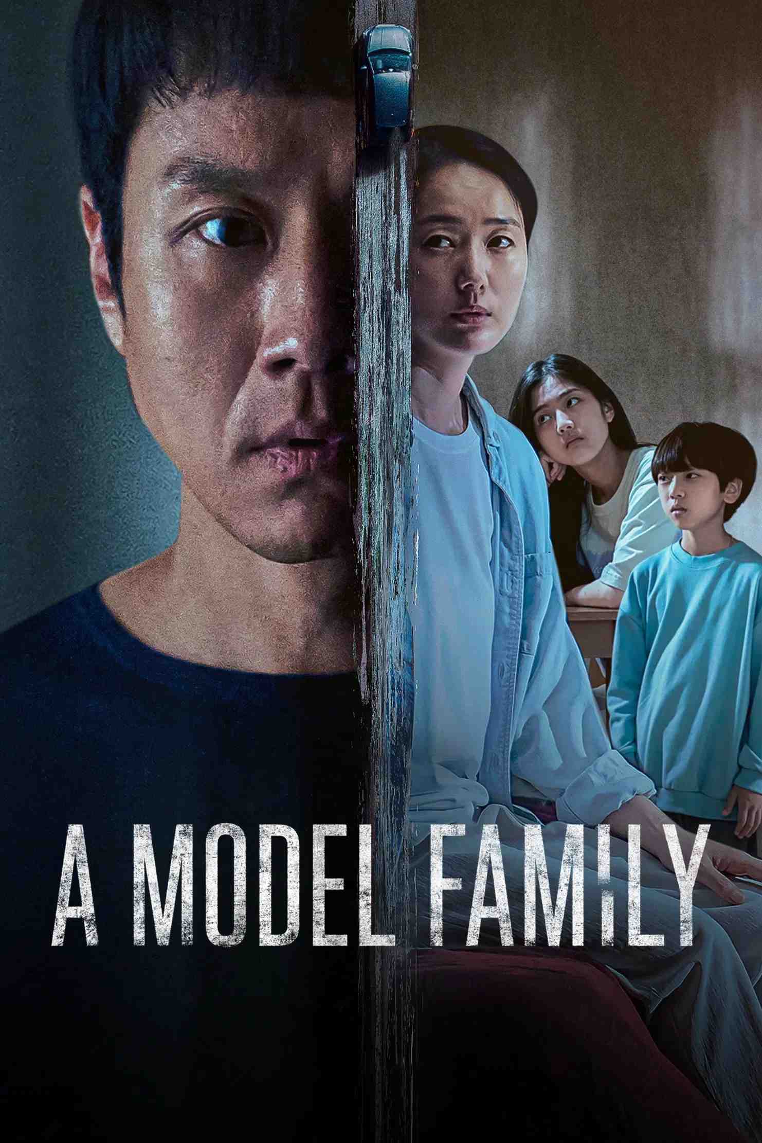 Poster chính thức của phim Phim Tâm Lý, Phim Hình Sự "Gia Đình Kiểu Mẫu" (A Model Family - 2022), với sự tham gia của diễn viên Jung Woo và Park Hee-soon.