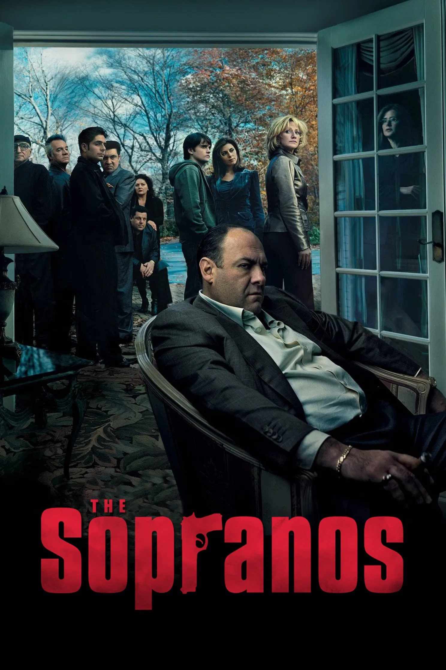 Poster chính thức của phim Phim Hình Sự, Phim Tâm Lý "Gia Đình Sopranos (Phần 1)" (The Sopranos - 1999), với sự tham gia của diễn viên James Gandolfini và Edie Falco.