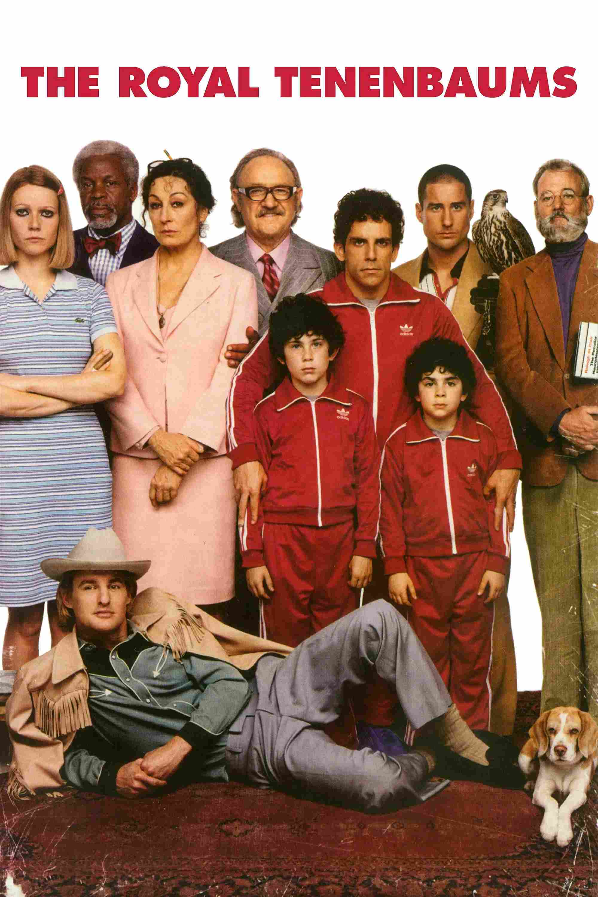 Poster chính thức của phim Phim Hài, Phim Tâm Lý "Gia Đình Thiên Tài" (The Royal Tenenbaums - 2001), với sự tham gia của diễn viên Gene Hackman và Anjelica Huston.