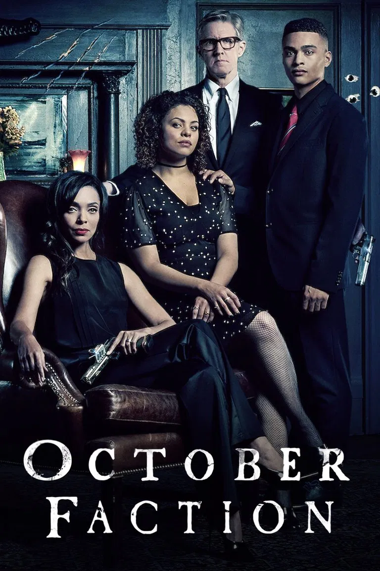 Poster chính thức của phim Phim Viễn Tưởng & Giả Tưởng, Phim Tâm Lý "Gia đình thợ săn quỷ" (October Faction - 2020), với sự tham gia của diễn viên Aurora Burghart và Megan Follows.