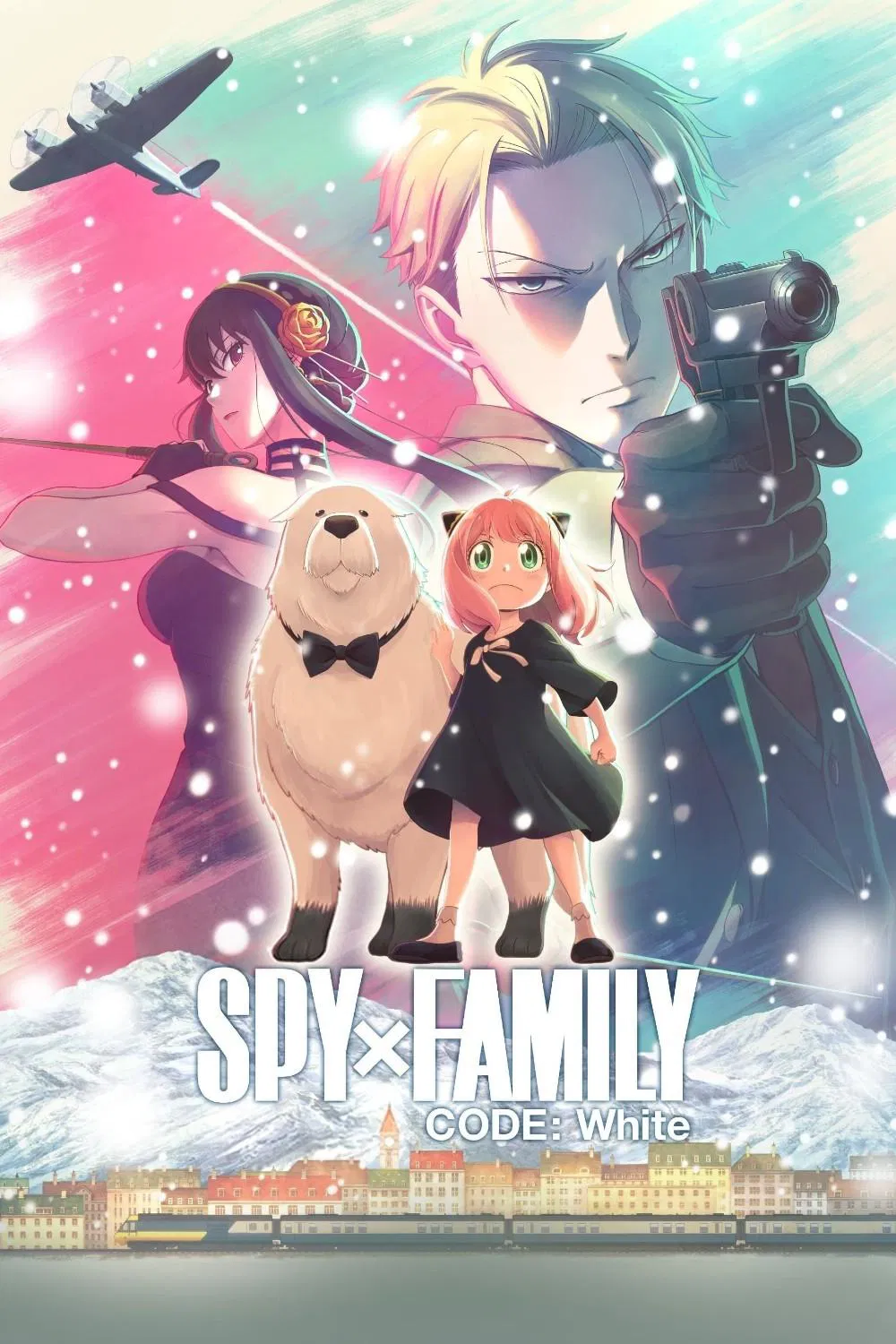 Poster chính thức của phim Phim Hoạt Hình, Phim Hài "Gia Đình x Điệp Viên Mã: Trắng" (SPY x FAMILY CODE: White - 2023), với sự tham gia của diễn viên Takuya Eguchi và Atsumi Tanezaki.