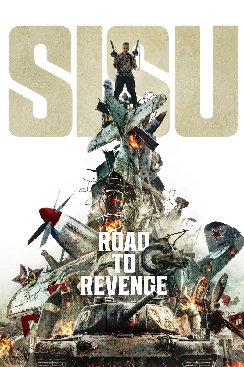 Poster chính thức của phim Phim Hành Động, Phim Chiến Tranh "Già Gân Báo Thù 2" (Sisu: Road to Revenge - 2025), với sự tham gia của diễn viên Jorma Tommila và Stephen Lang.