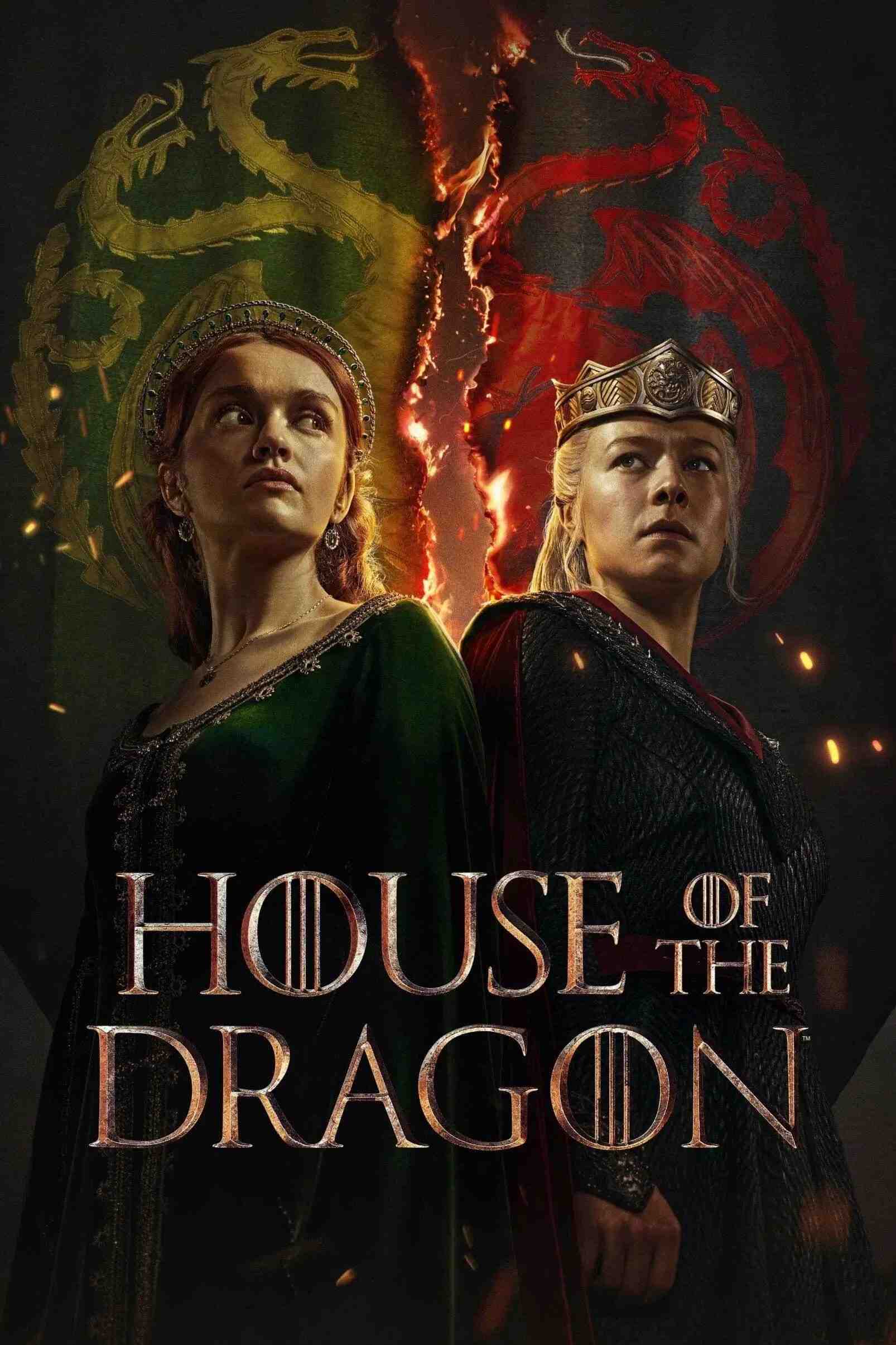 Poster chính thức của phim Phim Viễn Tưởng & Giả Tưởng, Phim Tâm Lý "Gia Tộc Rồng" (House of the Dragon - 2022), với sự tham gia của diễn viên Emma D'Arcy và Matt Smith.