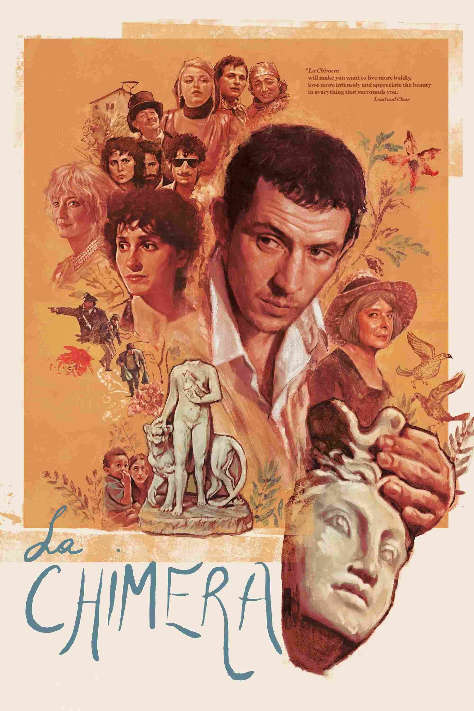 Poster chính thức của phim Phim Tâm Lý, Phim Giả Tượng "Giấc Mơ Không Thành Hiện Thực" (La Chimera - 2023), với sự tham gia của diễn viên Josh O'Connor và Carol Duarte.