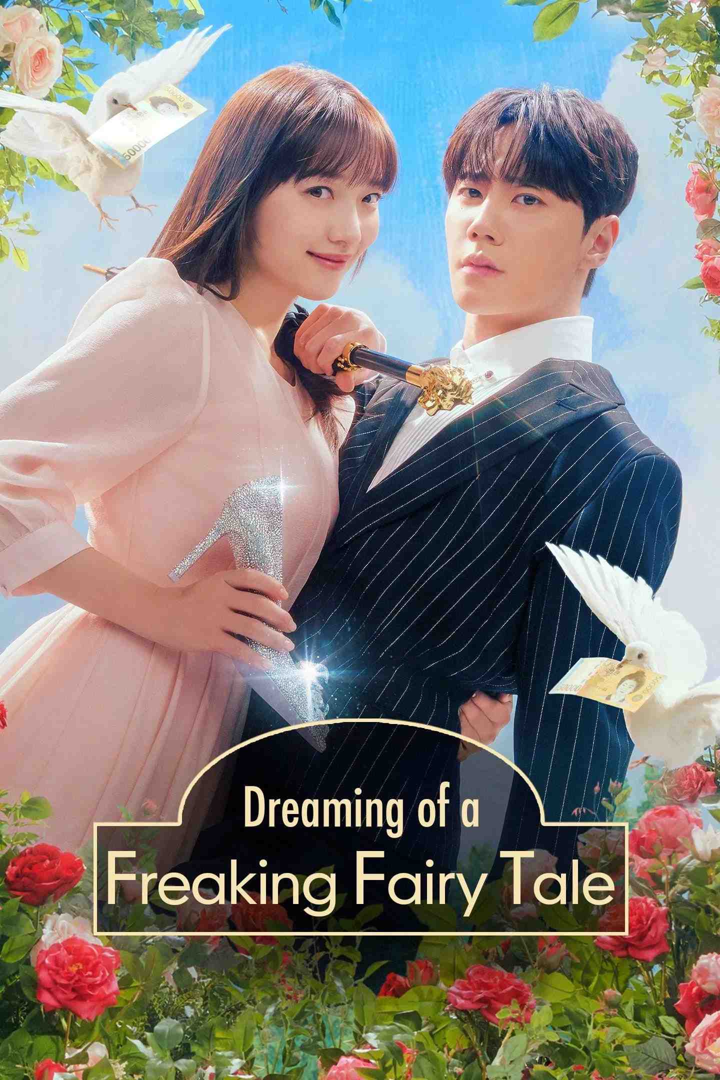 Poster chính thức của phim Phim Hài "Giấc Mơ Lọ Lem" (Dreaming of a Freaking Fairy Tale - 2024), với sự tham gia của diễn viên Pyo Ye-jin và Lee Jun-young.