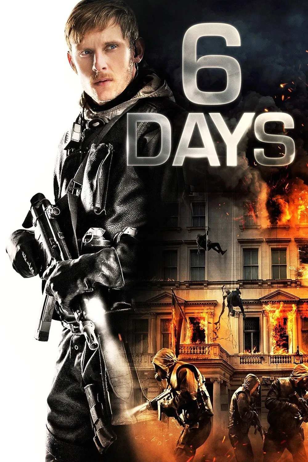 Poster chính thức của phim Phim Hành Động, Phim Tâm Lý "Giải Cứu" (6 Days - 2017), với sự tham gia của diễn viên Jamie Bell và Mark Strong.