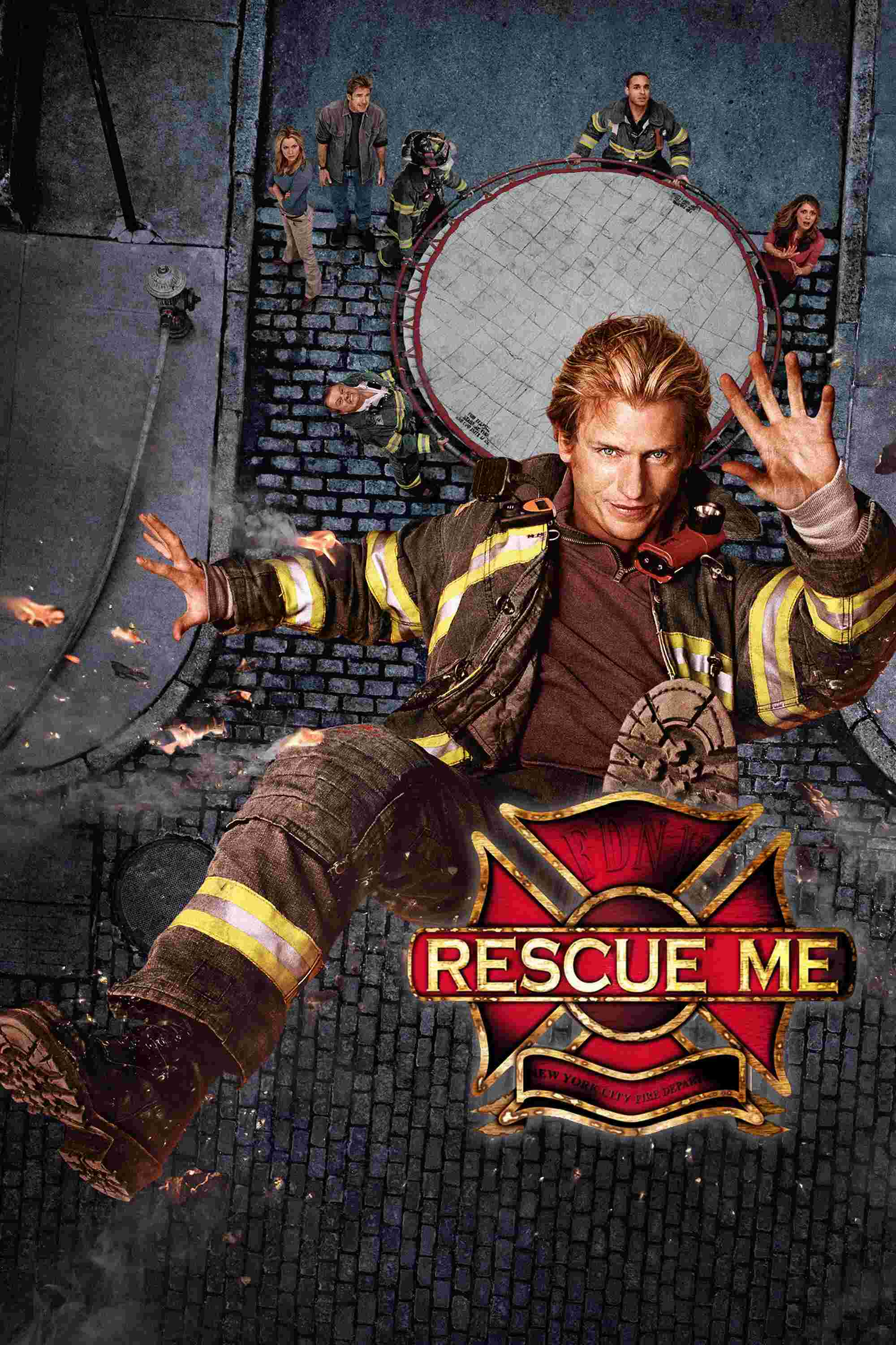 Poster chính thức của phim Phim Tâm Lý "Giải Cứu Tôi (Phần 4)" (Rescue Me - 2004), với sự tham gia của diễn viên Denis Leary và Adam Ferrara.