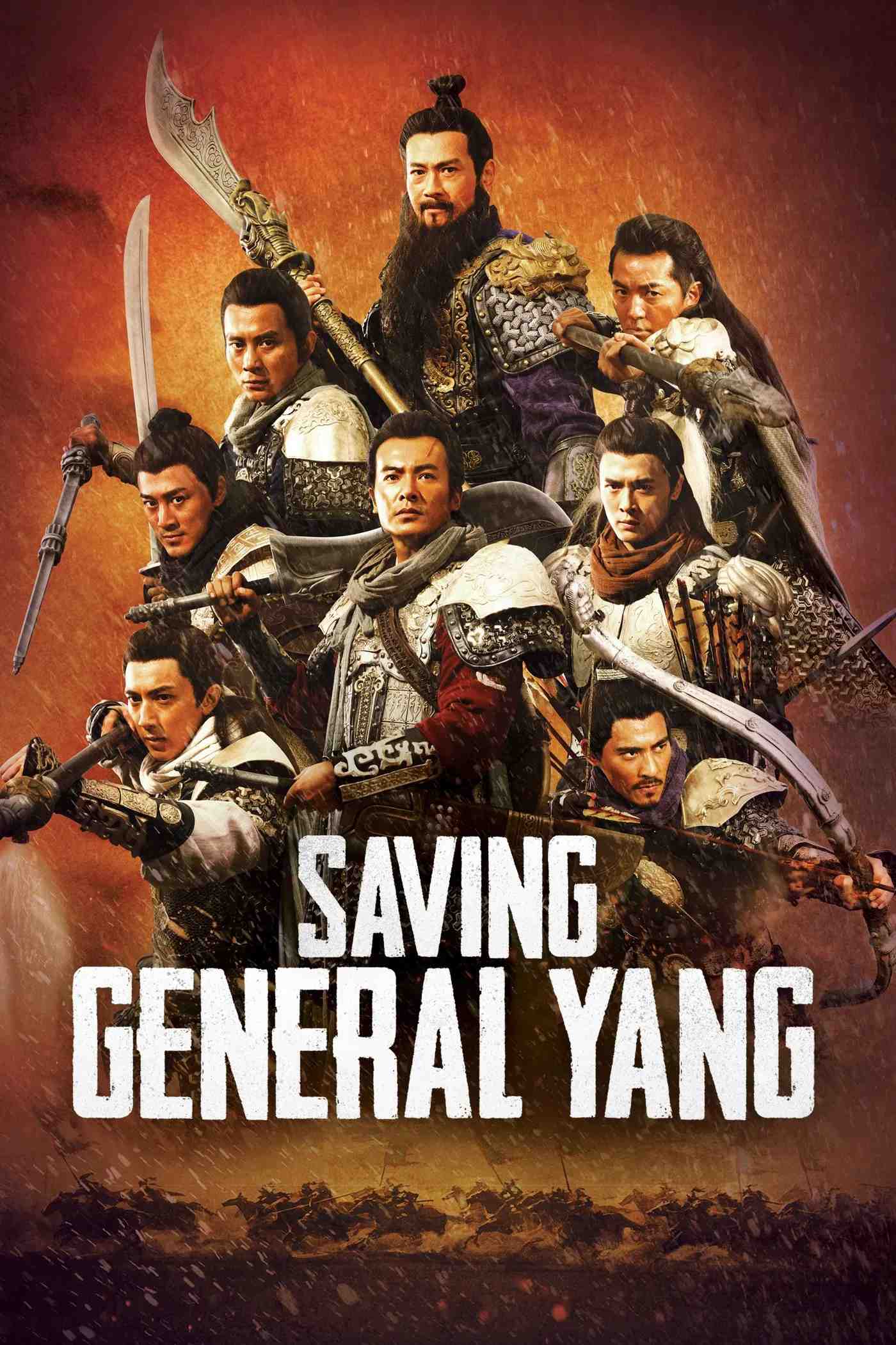 Poster chính thức của phim Phim Hành Động, Phim Phiêu Lưu "Giải Cứu Tướng Gia" (Saving General Yang - 2013), với sự tham gia của diễn viên Trịnh Thiếu Thu và Trịnh Y Kiện.