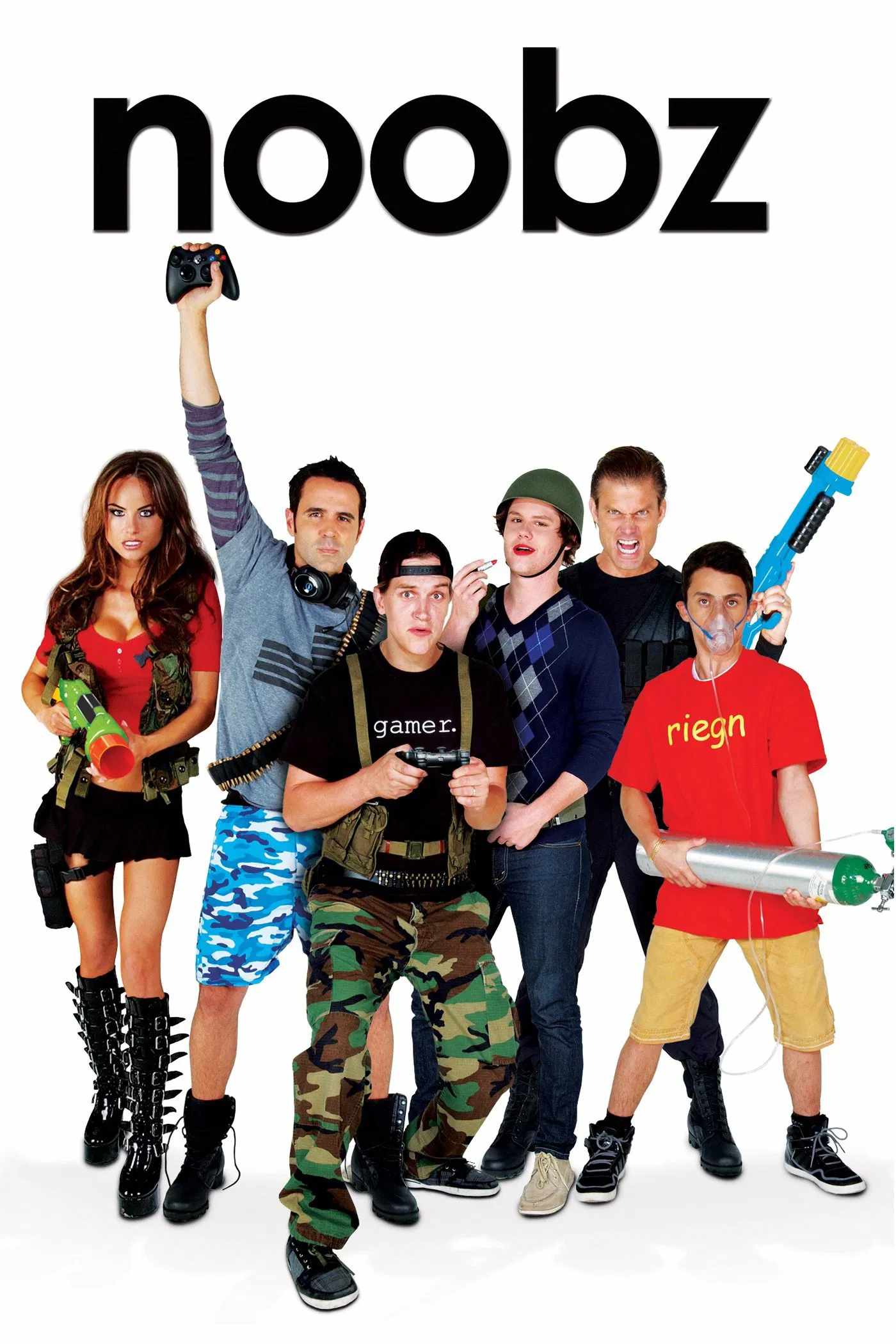 Poster chính thức của phim Phim Hài, Phim Phiêu Lưu "Giải Vô Địch Game" (Noobz - 2013), với sự tham gia của diễn viên Jason Mewes và Blake Freeman.