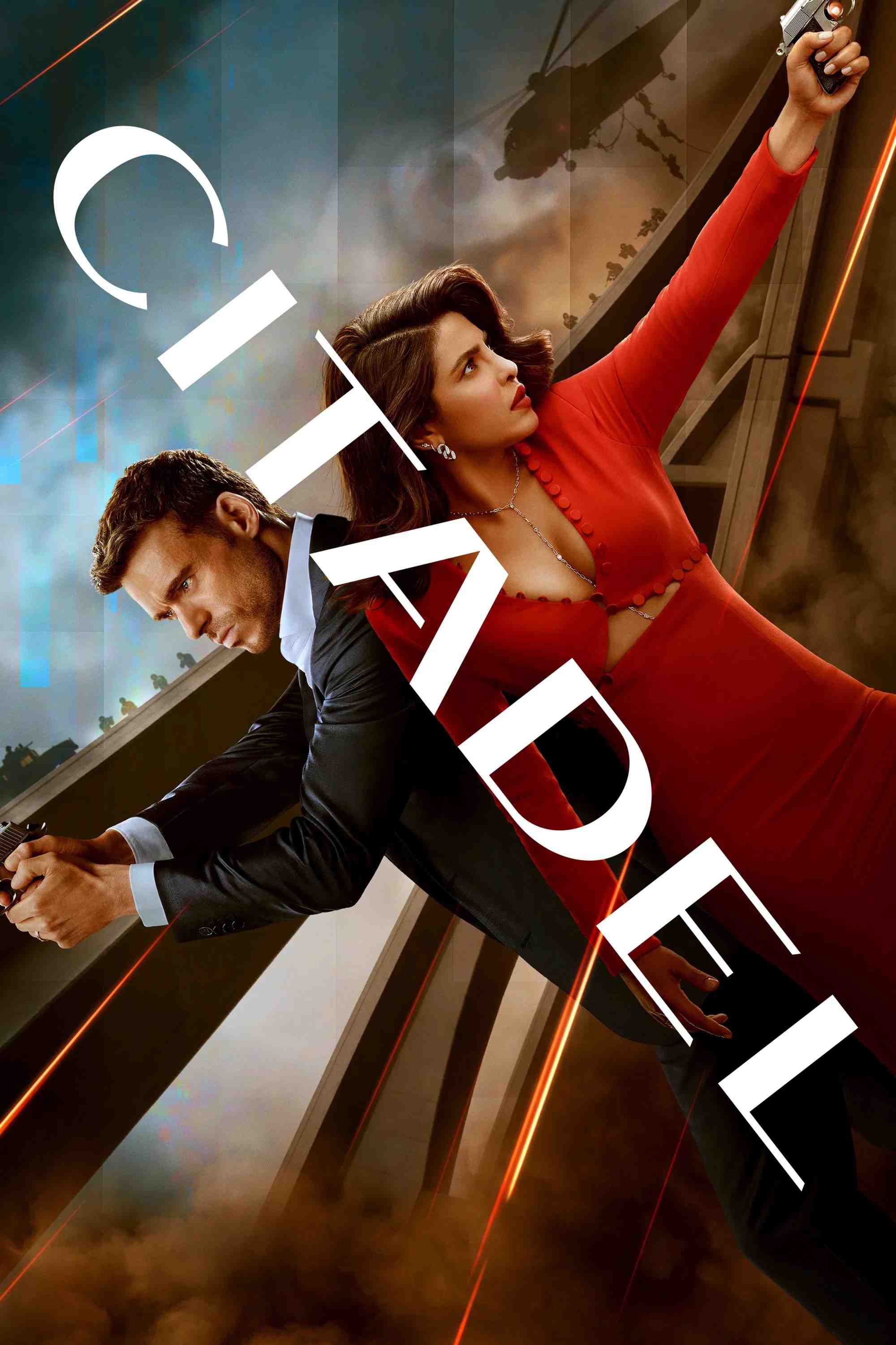 Poster chính thức của phim Phim Tâm Lý, Phim Hình Sự "Gián Điệp Toàn Cầu" (Citadel - 2023), với sự tham gia của diễn viên Richard Madden và Priyanka Chopra Jonas.