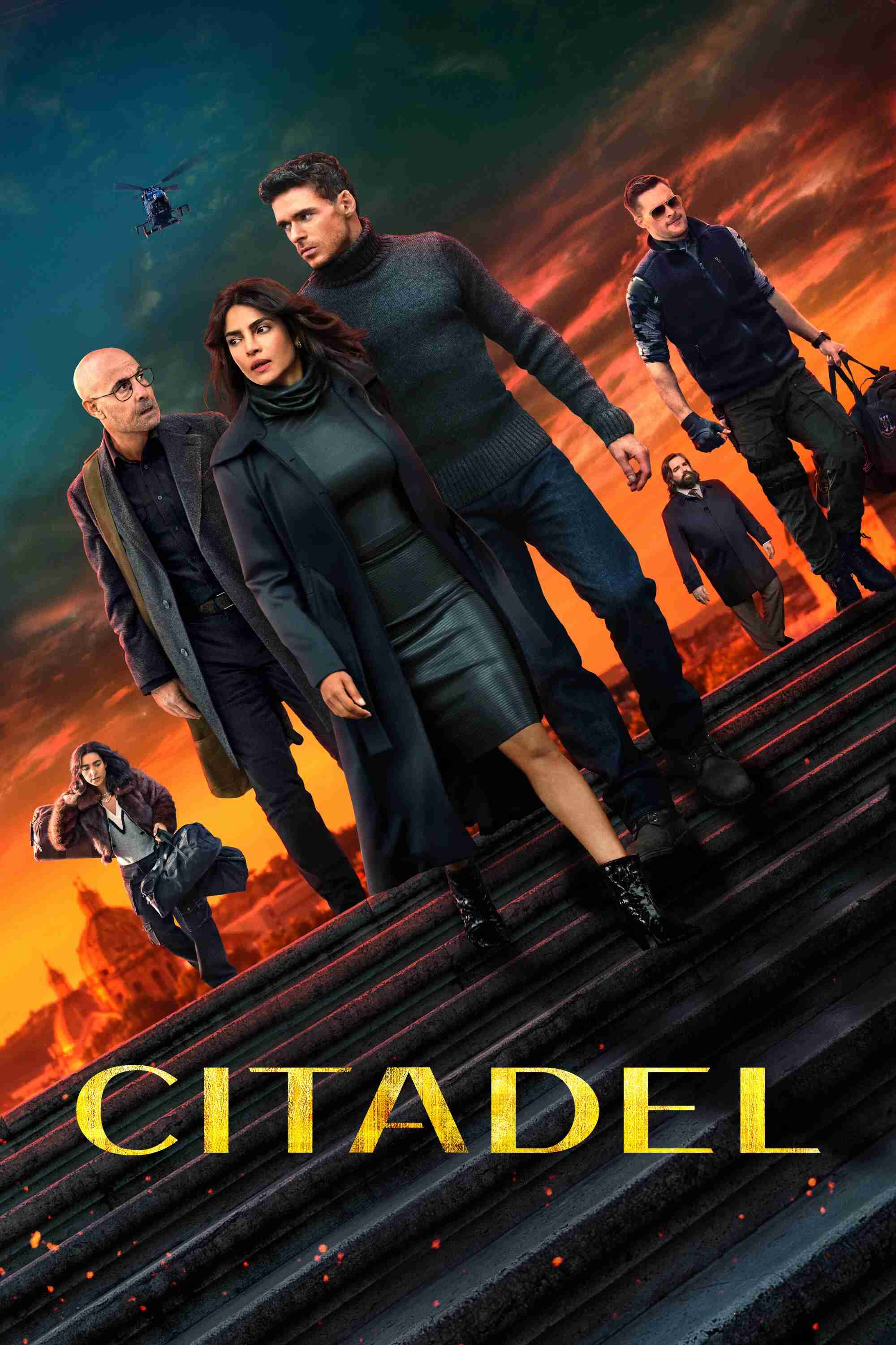 Poster chính thức của phim Phim Tâm Lý, Phim Hình Sự "Gián Điệp Toàn Cầu (Phần 2)" (Citadel - 2023), với sự tham gia của diễn viên Richard Madden và Priyanka Chopra Jonas.