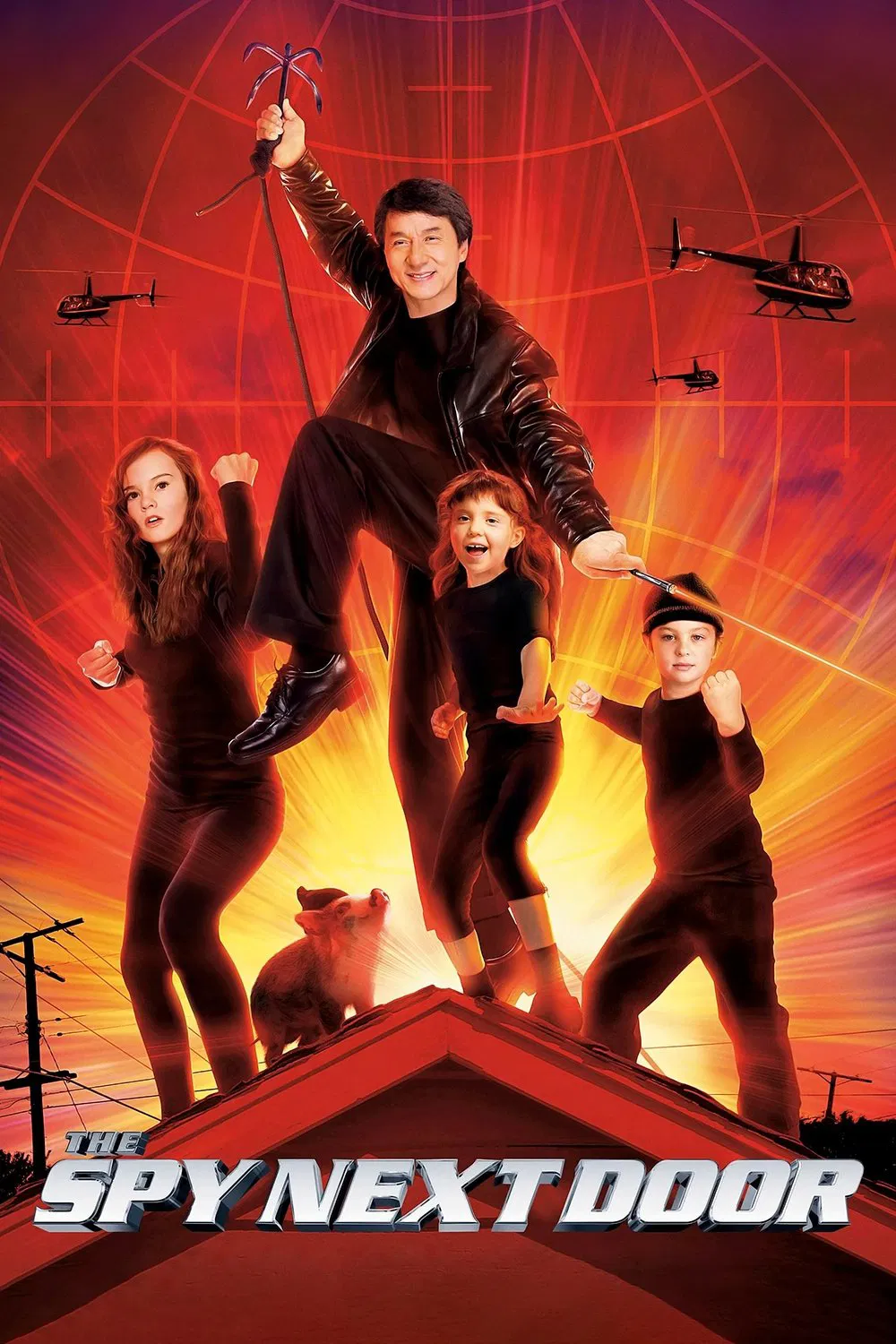 Poster chính thức của phim Phim Hành Động, Phim Hài "Gián Điệp Vú Em" (The Spy Next Door - 2010), với sự tham gia của diễn viên Thành Long và Amber Valletta.