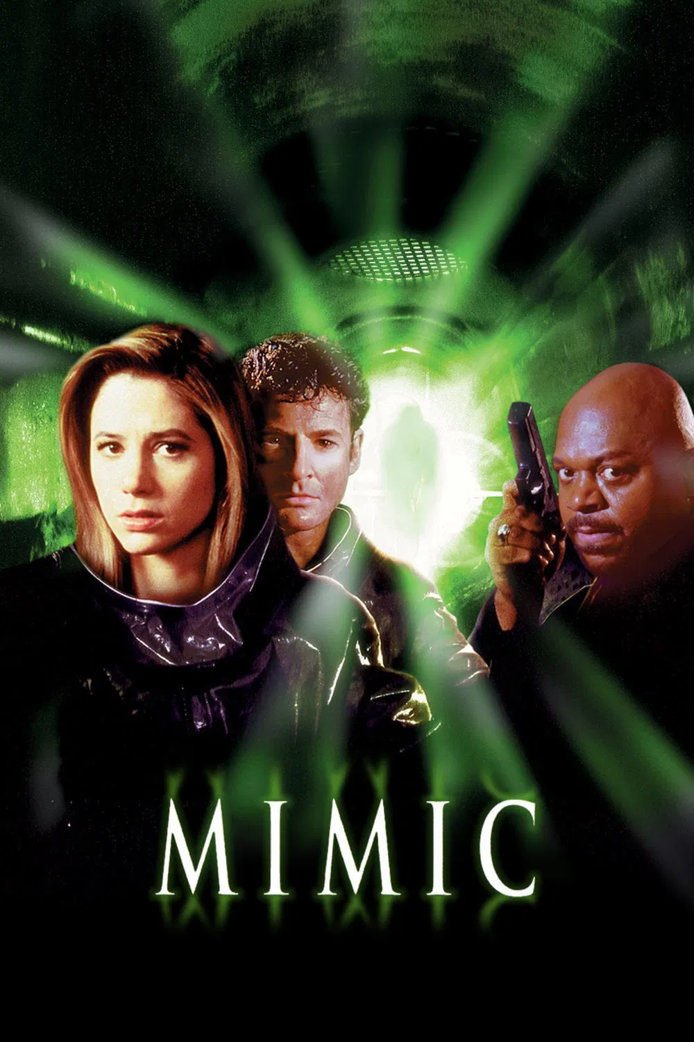 Poster chính thức của phim Phim Kinh Dị, Phim Viễn Tưởng "Gián Khổng Lồ" (Mimic - 1997), với sự tham gia của diễn viên Mira Sorvino và Jeremy Northam.