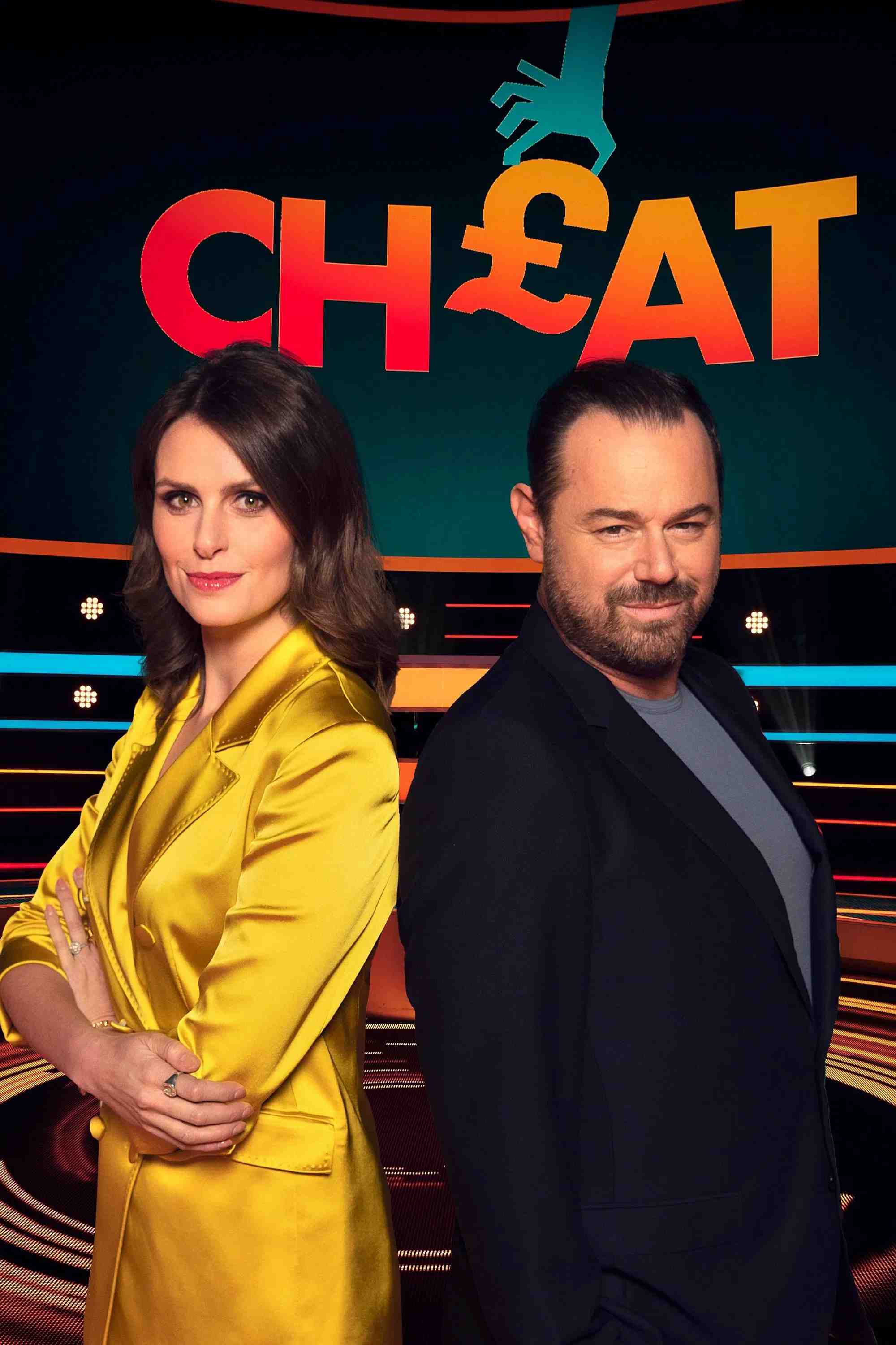Poster chính thức của phim Truyền Hình Thực Tế "Gian Lận" (Cheat - 2023), với sự tham gia của diễn viên Danny Dyer và Ellie Taylor.