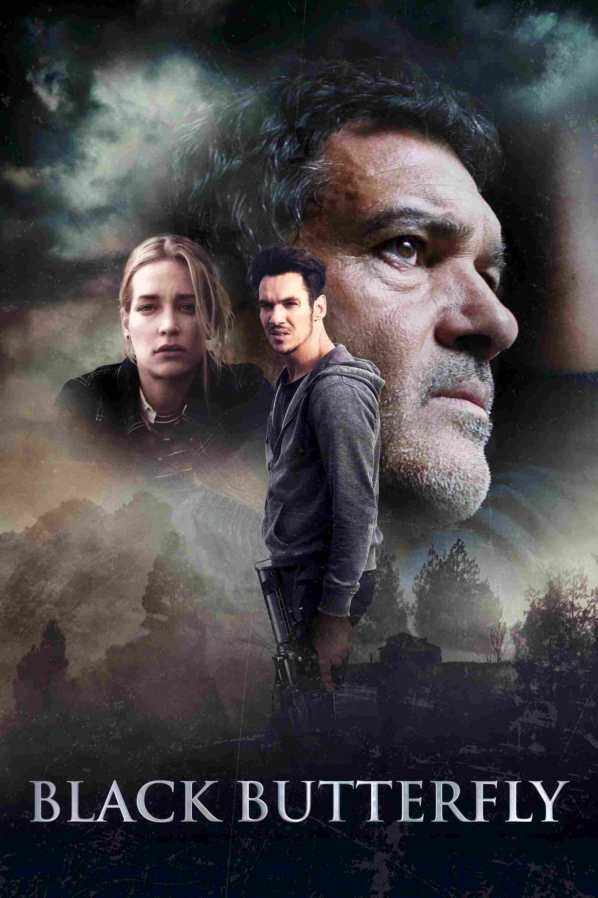 Poster chính thức của phim Phim Giật Gân, Phim Bí Ẩn "Giăng Bẫy" (Black Butterfly - 2017), với sự tham gia của diễn viên Antonio Banderas và Jonathan Rhys Meyers.