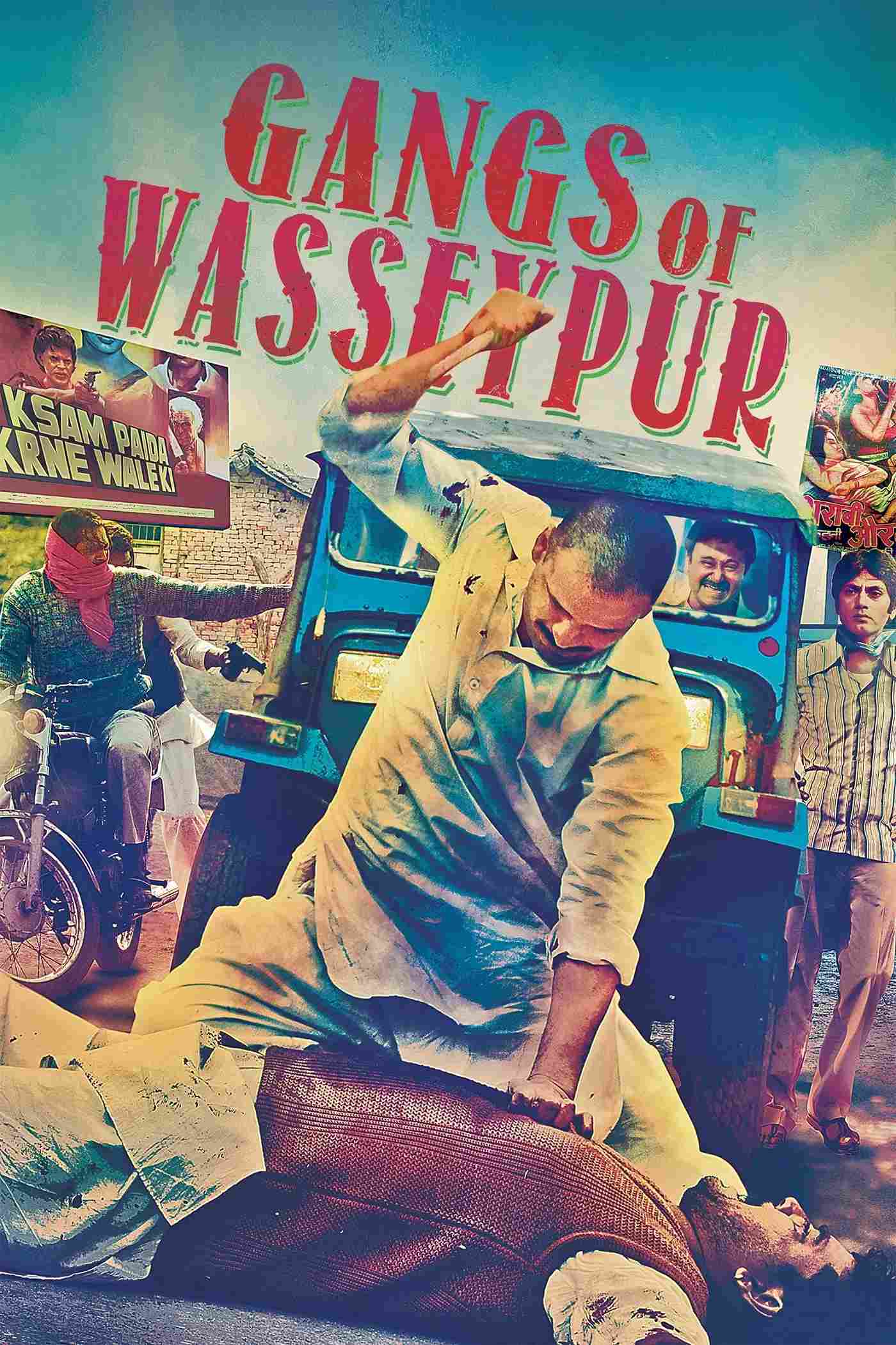 Poster chính thức của phim Phim Hành Động, Phim Giật Gân "Giang Hồ Ấn Độ 1" (Gangs of Wasseypur - Part 1 - 2012), với sự tham gia của diễn viên Manoj Bajpayee và Richa Chadha.