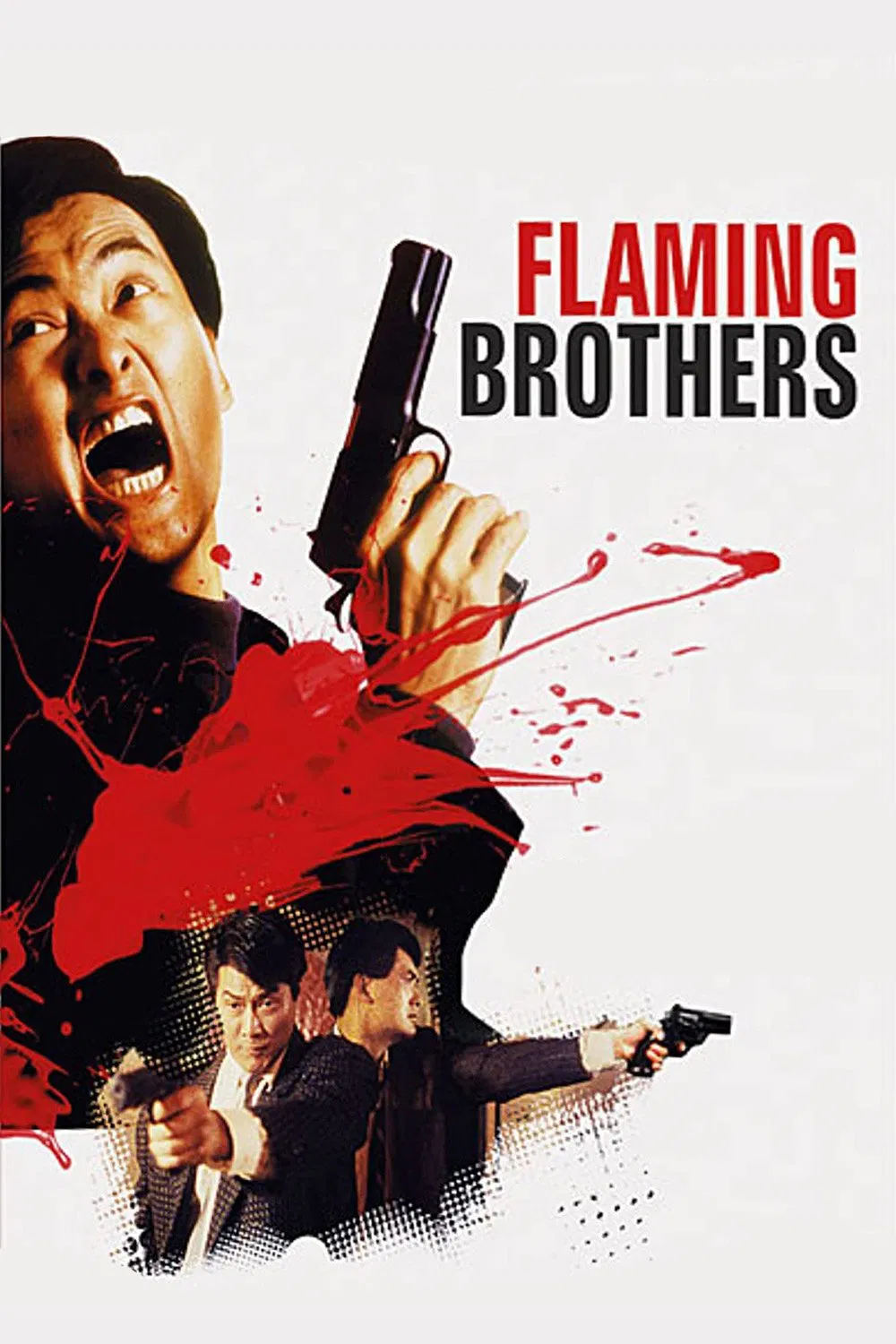 Poster chính thức của phim Phim Hành Động, Phim Hình Sự "Giang hồ long hổ đấu" (Flaming Brothers - 1987), với sự tham gia của diễn viên Châu Nhuận Phát và Alan Tang.