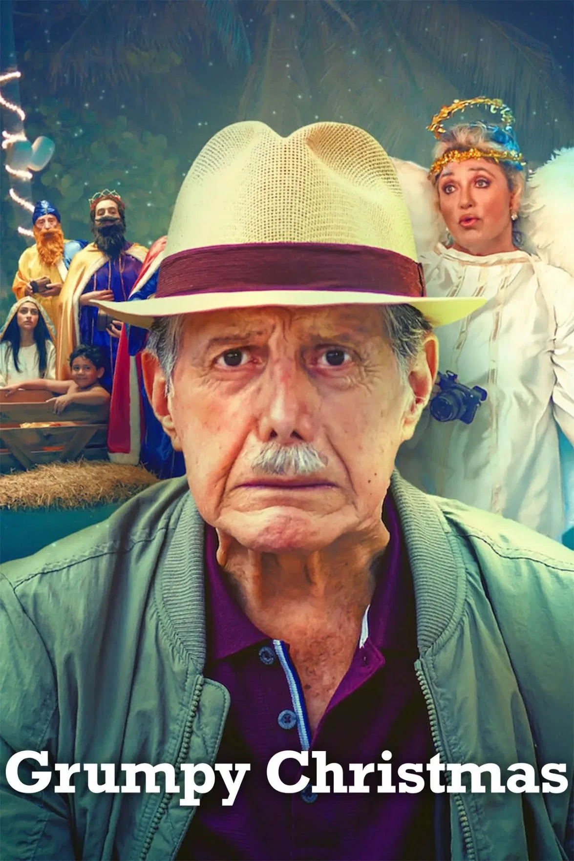 Poster chính thức của phim Phim Hài "Giáng Sinh Cáu Kỉnh" (Grumpy Christmas - 2021), với sự tham gia của diễn viên Héctor Bonilla và Benny Ibarra.