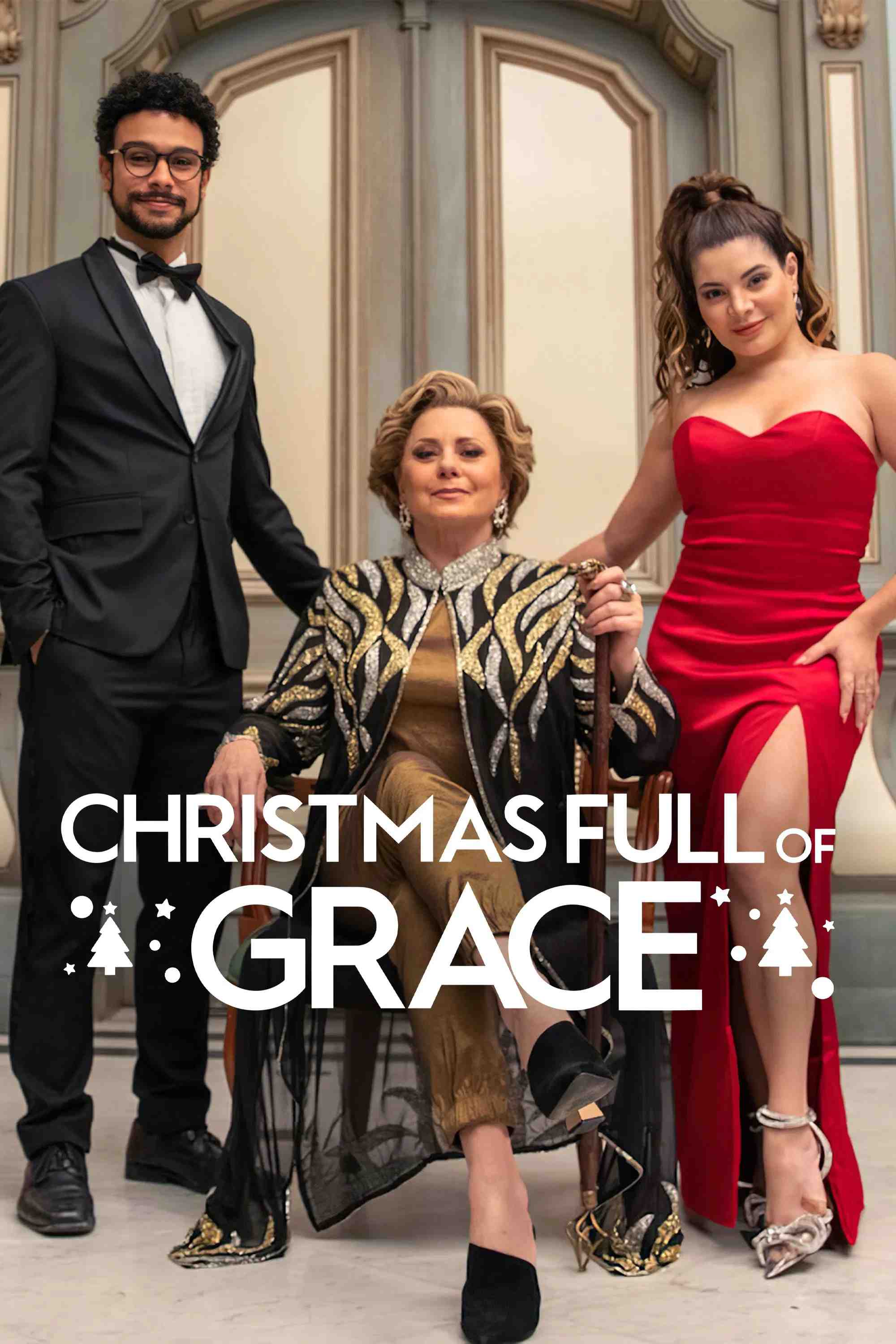 Poster chính thức của phim Phim Tình Cảm, Phim Hài "Giáng sinh đầy ân điển" (Christmas Full of Grace - 2022), với sự tham gia của diễn viên Vera Fischer và Gessica Kayane.