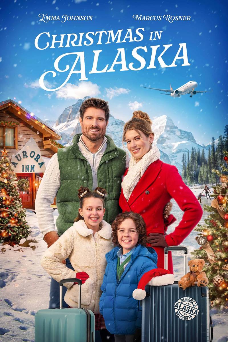 Poster chính thức của phim Phim Tình Cảm, Phim Hài "Giáng Sinh Ở Alaska" (Christmas in Alaska - 2024), với sự tham gia của diễn viên Marcus Rosner và Emma Johnson.