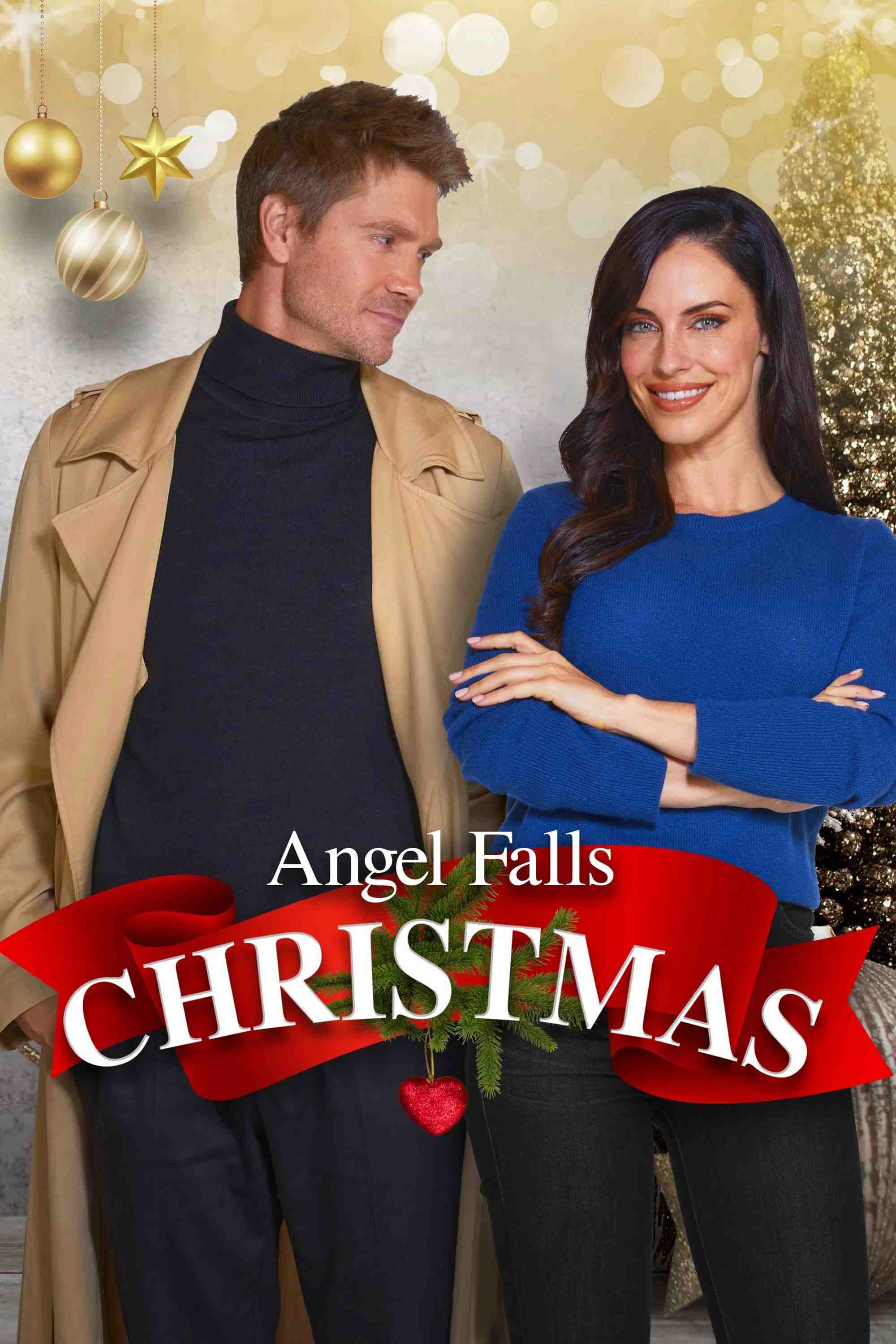 Poster chính thức của phim Phim Truyền Hình, Phim Hài "Giáng sinh ở Angel Falls" (Angel Falls Christmas - 2021), với sự tham gia của diễn viên Chad Michael Murray và Jessica Lowndes.