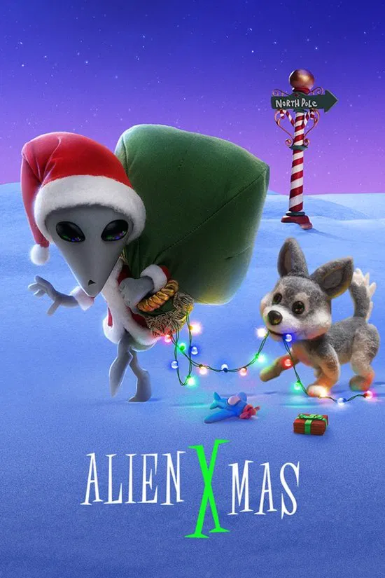 Poster chính thức của phim Phim Hoạt Hình, Phim Gia Đình "Giáng sinh xa lạ" (Alien Xmas - 2020), với sự tham gia của diễn viên Dee Bradley Baker và Barbara Goodson.