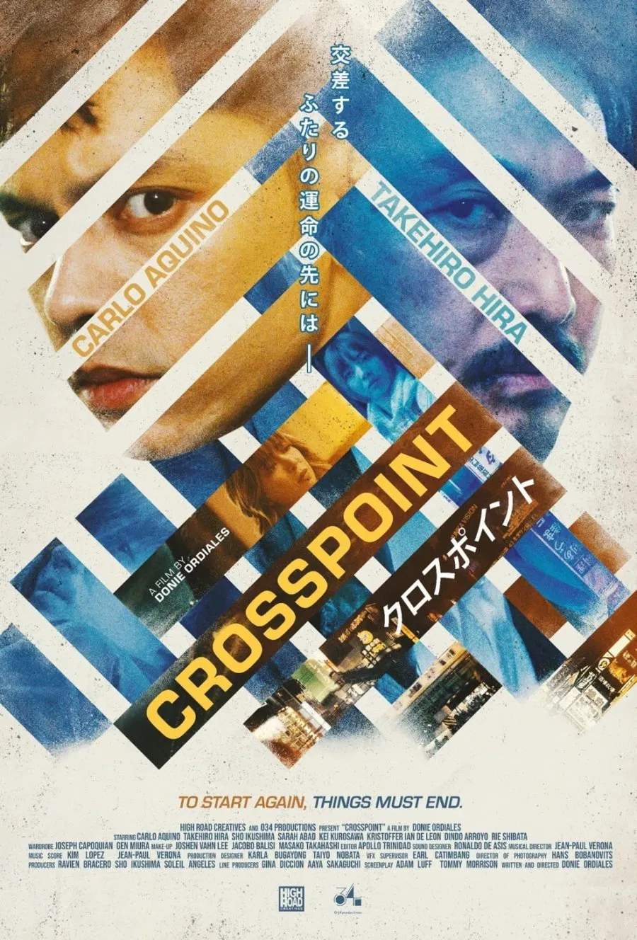 Poster chính thức của phim Phim Tâm Lý, Phim Hành Động "Giao Điểm" (Crosspoint - 2024), với sự tham gia của diễn viên Carlo Aquino và Takehiro Hira.